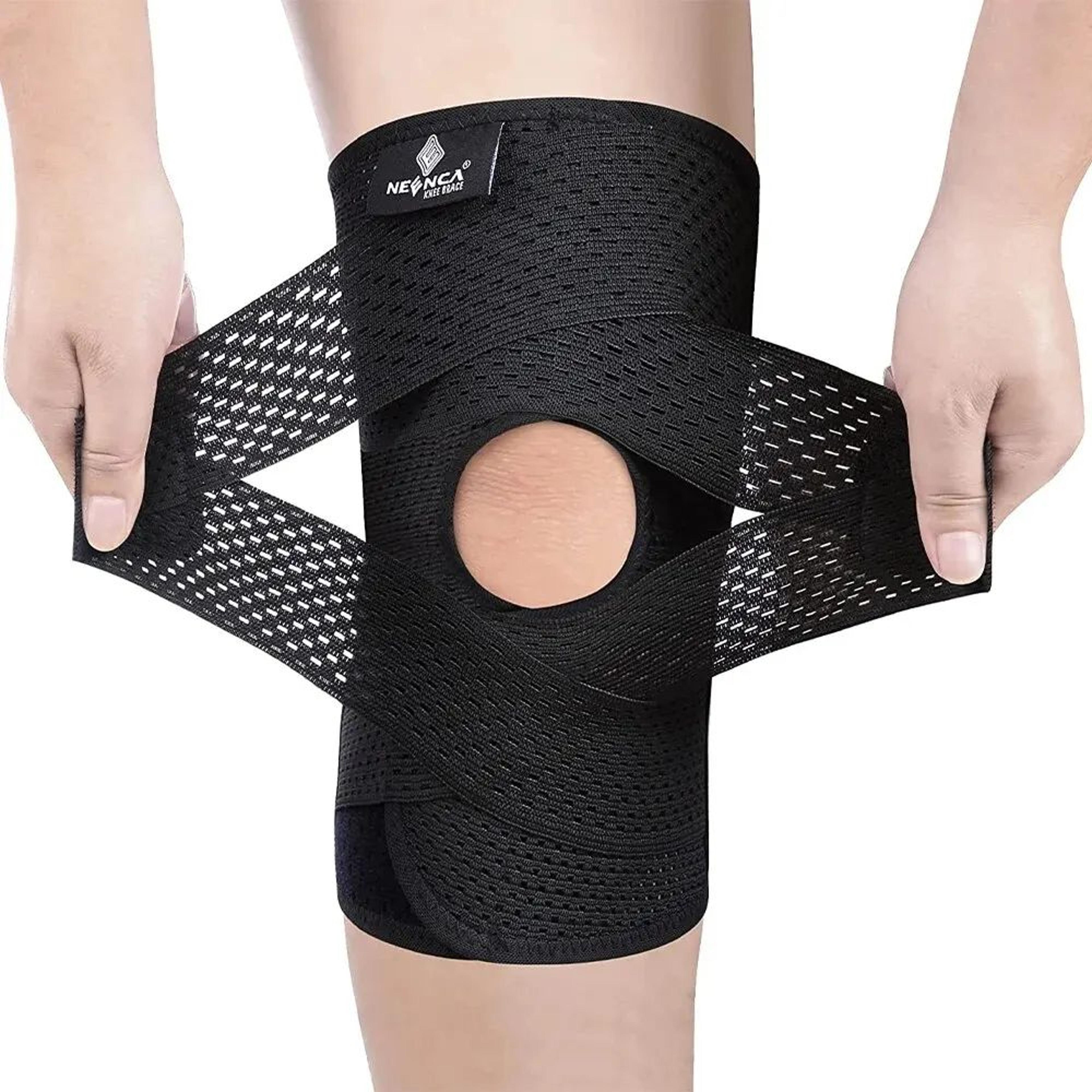 knee support brace with side stabilizers air mesh fabric meniscus tear acl arthritis relief