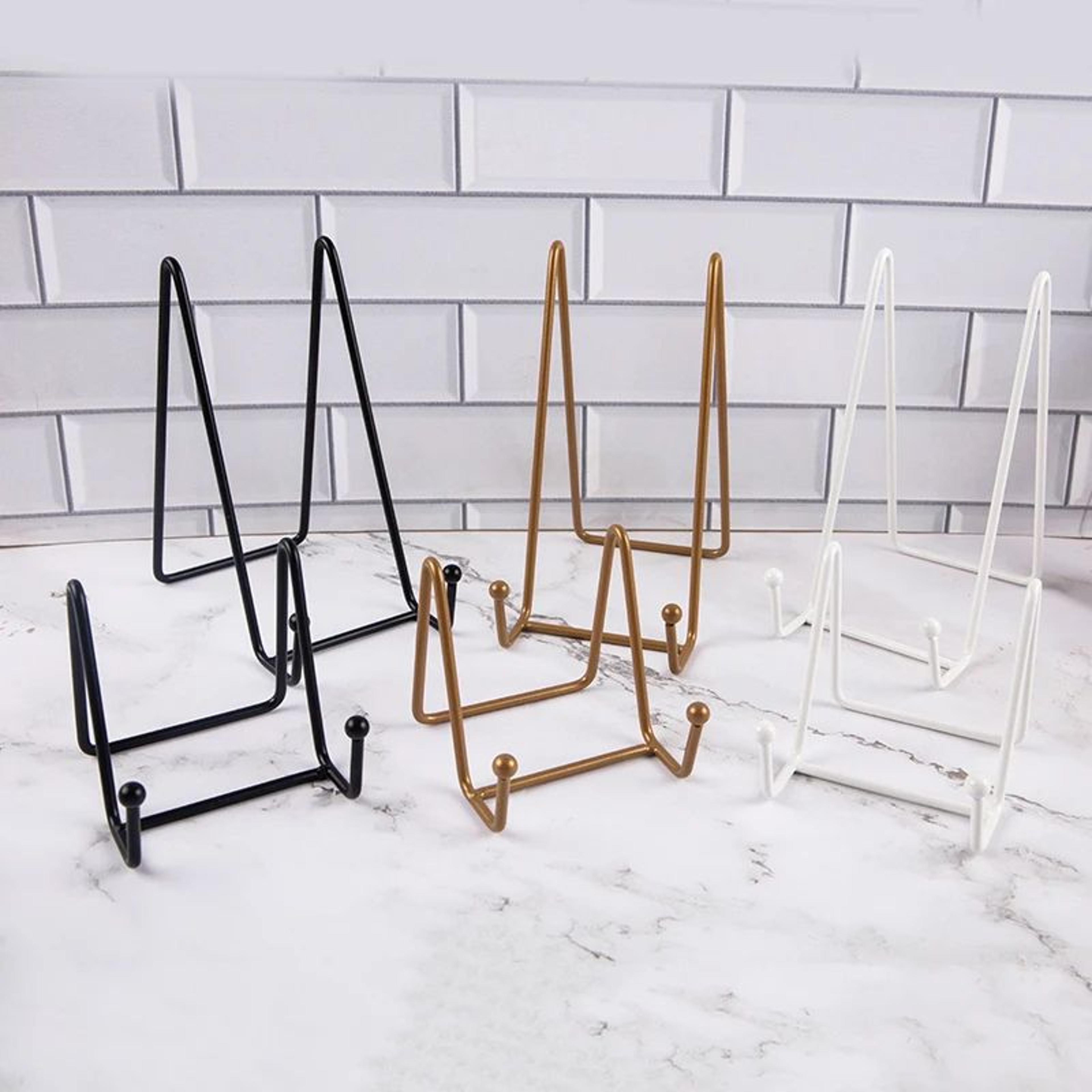 metal plate display stand for photos and decor