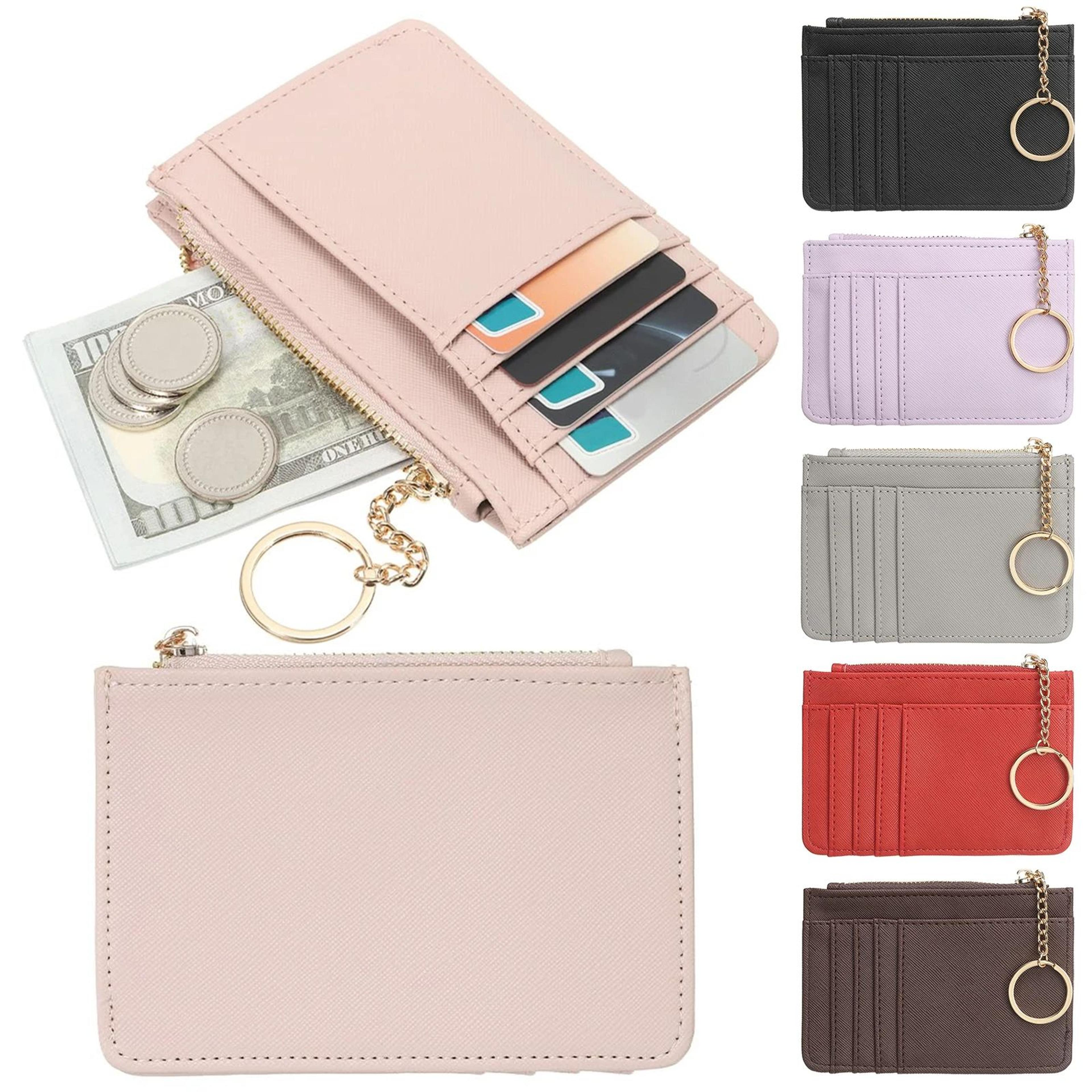 pu leather mini wallet and key case