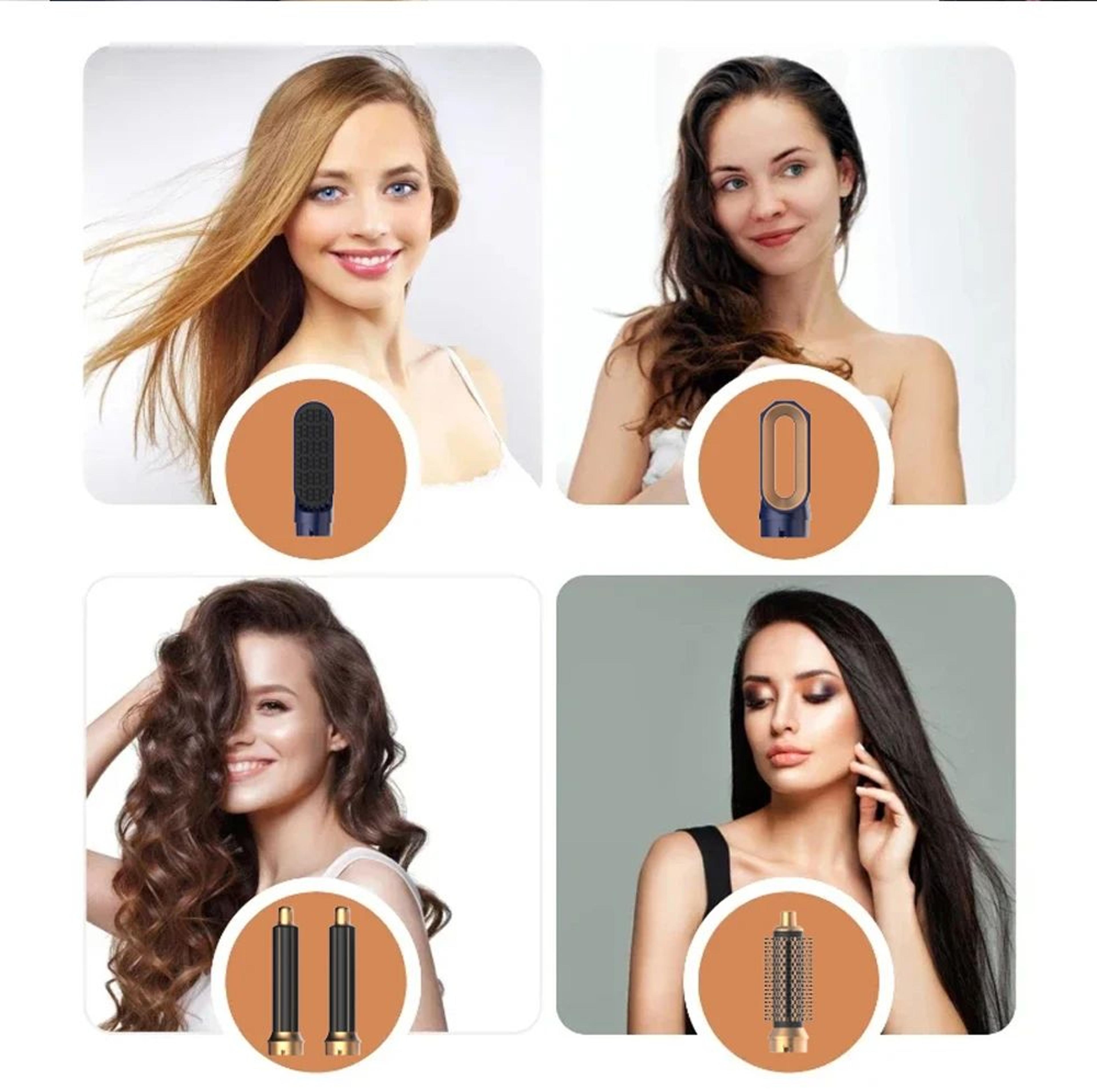 5-in-1 air hair styler brush with quiet airflow for fast drying and frizz control
