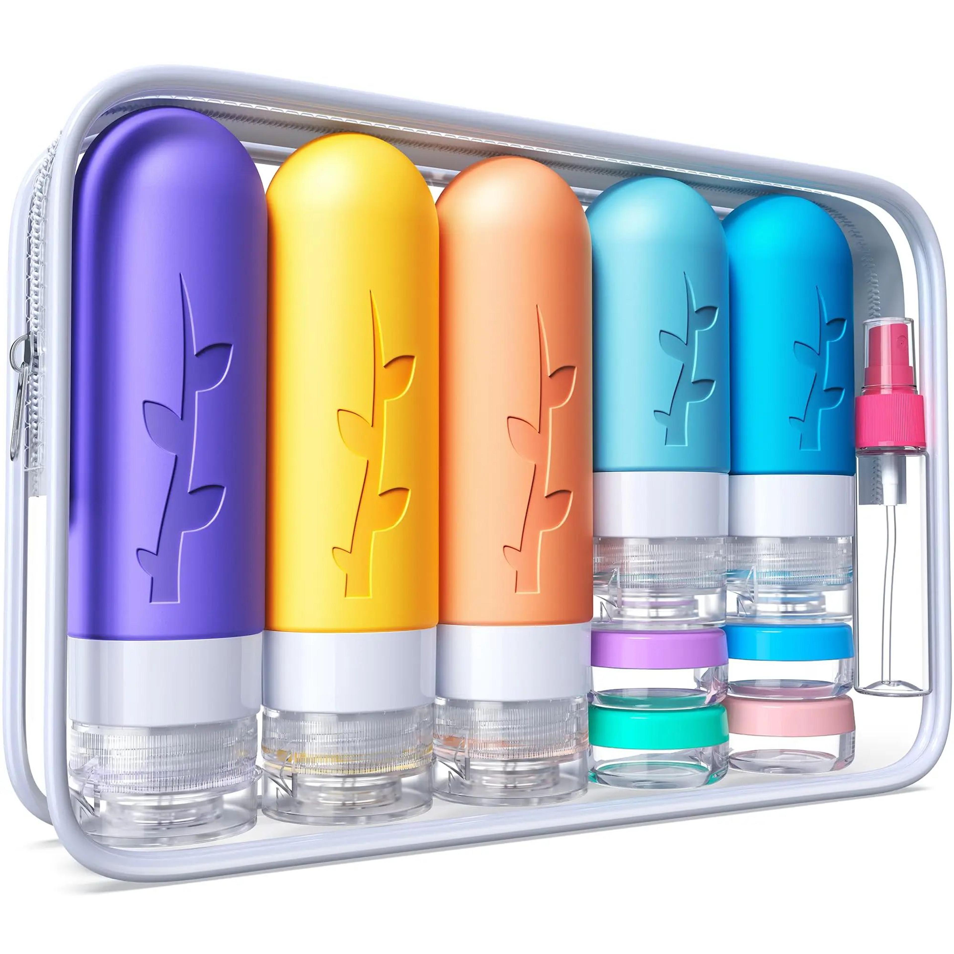 leak proof silicone travel bottle set