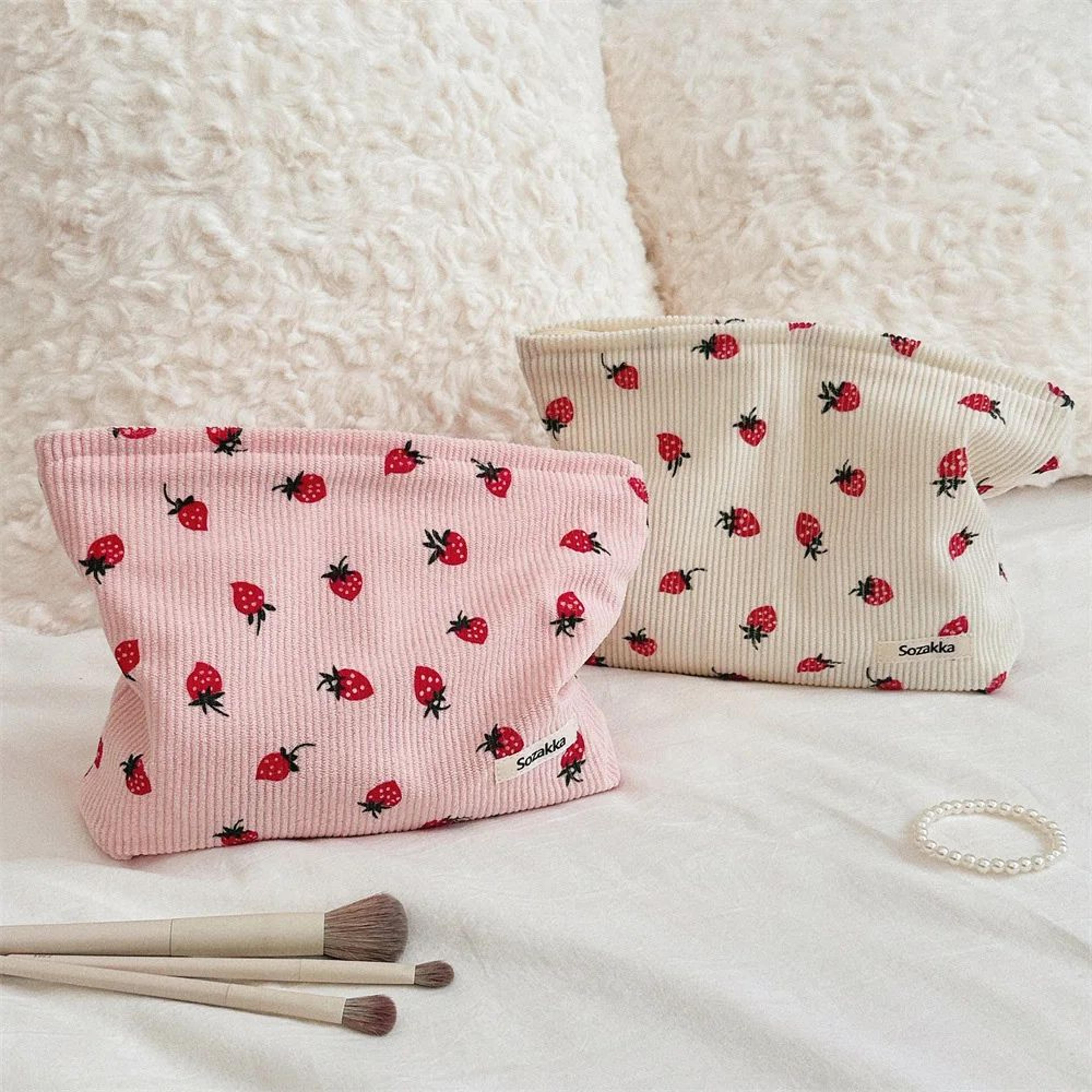 corduroy makeup storage bag