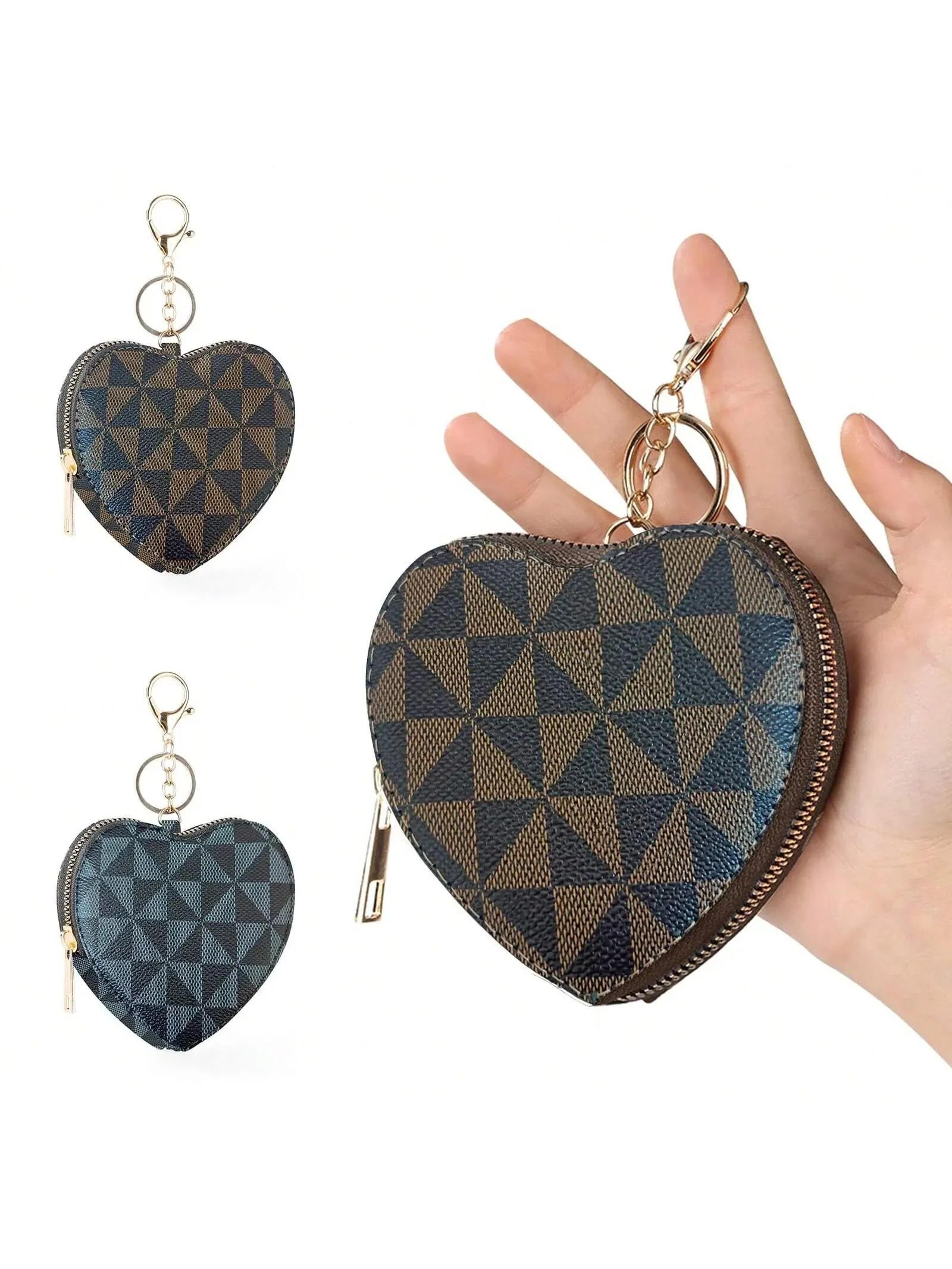 heart shape leather coin pouch