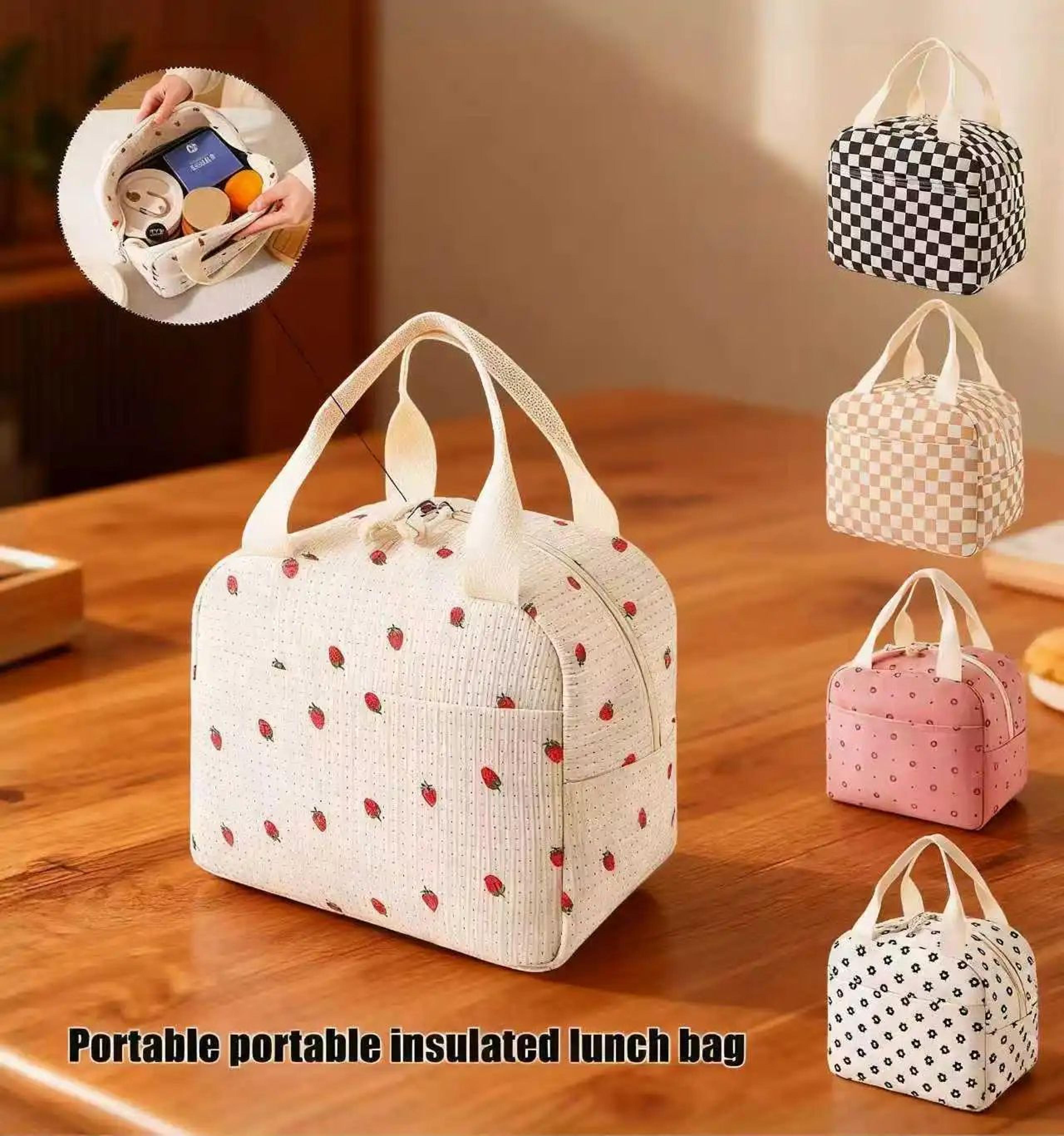 corduroy portable insulated lunch bag