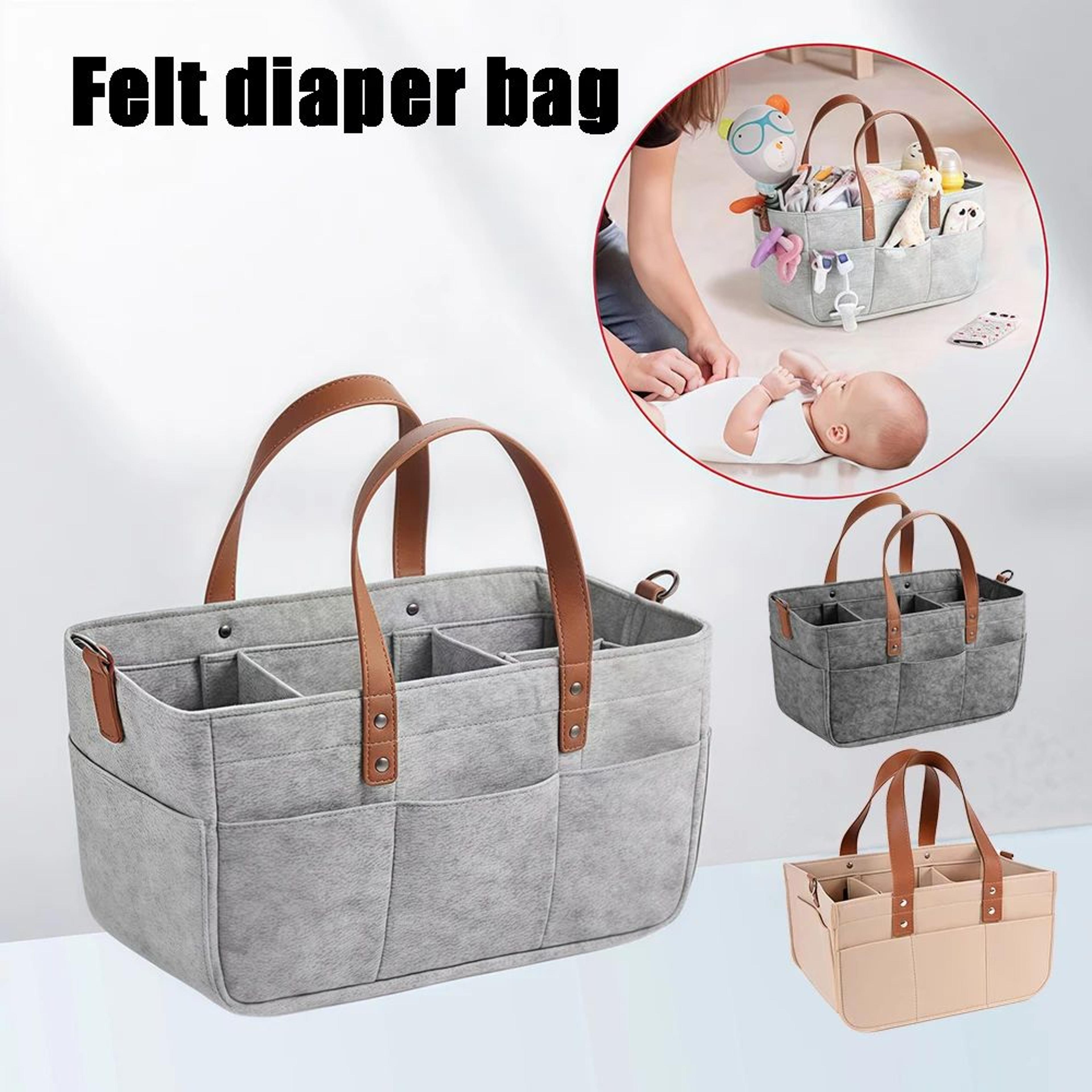 large capacity felt diaper tote bag