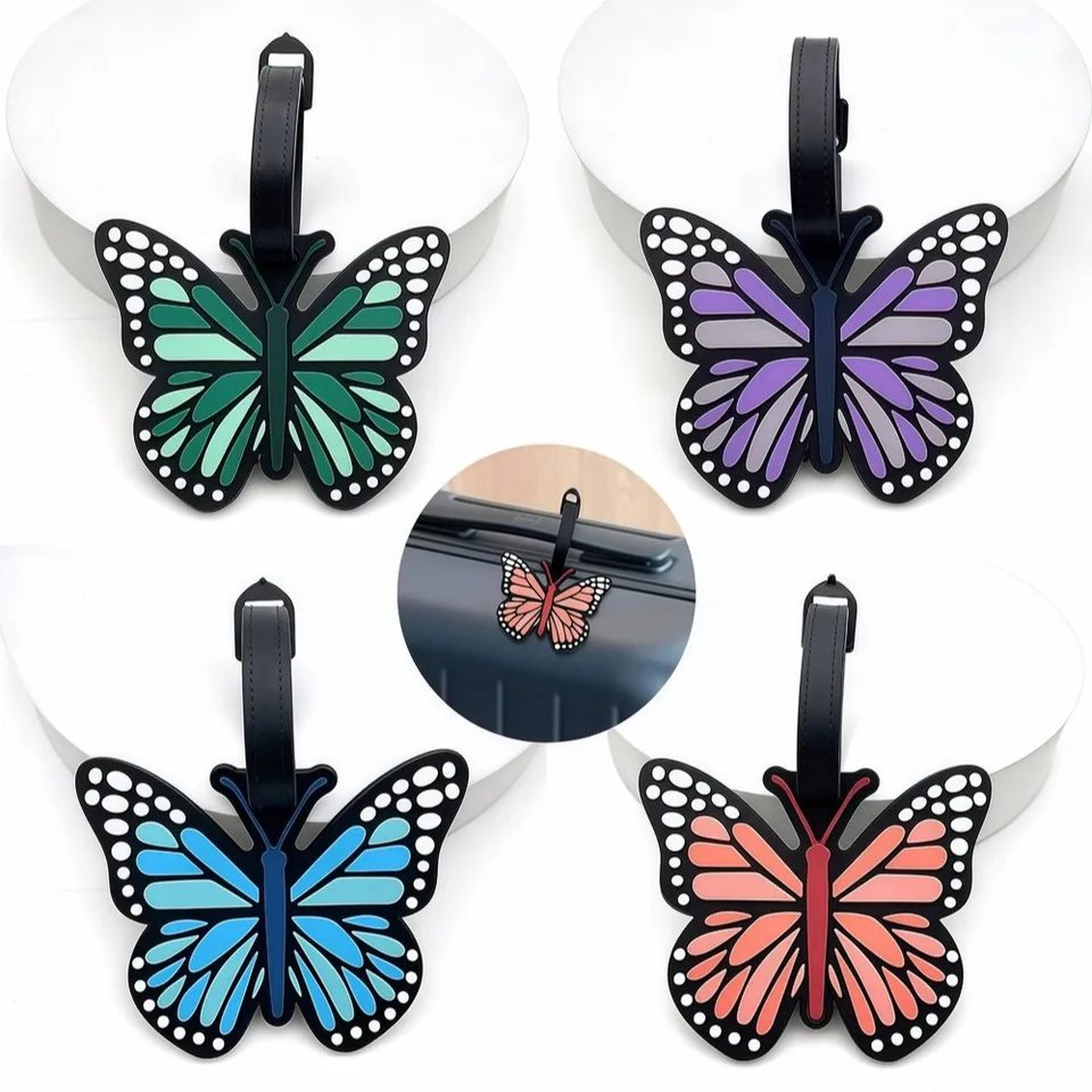 butterfly luggage tag with strap