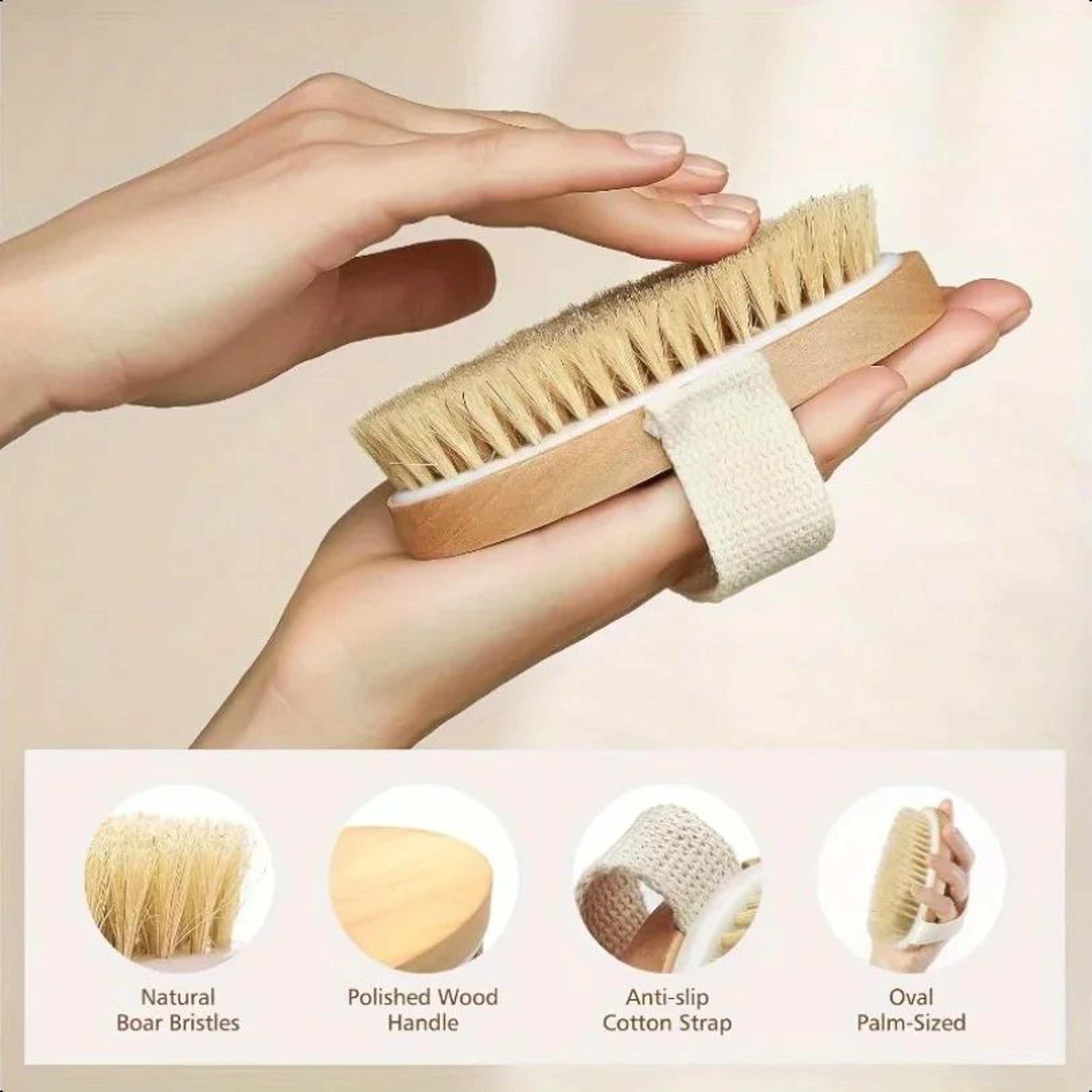 2 in 1 natural bristle body brush