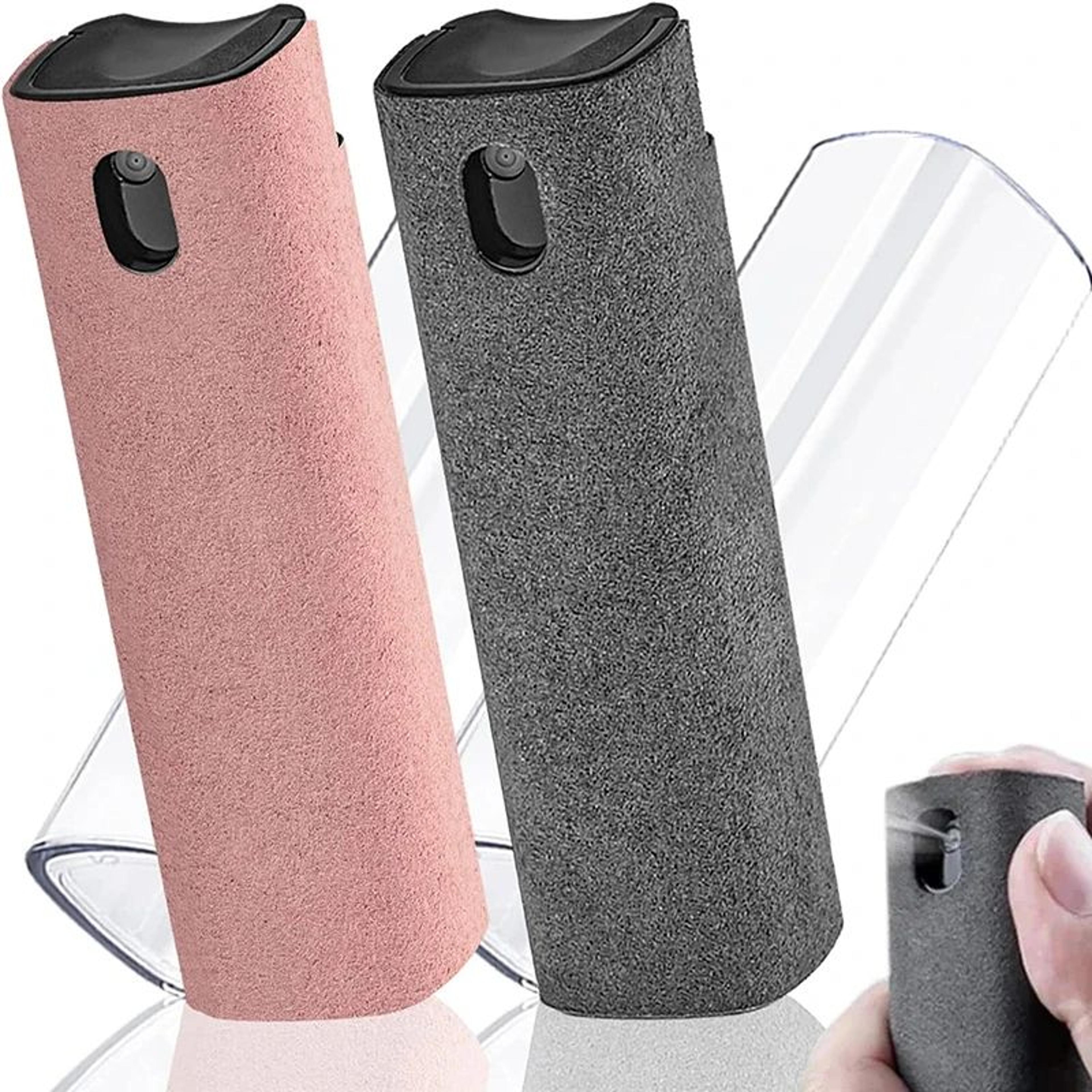 2 in 1 microfiber screen cleaner spray set