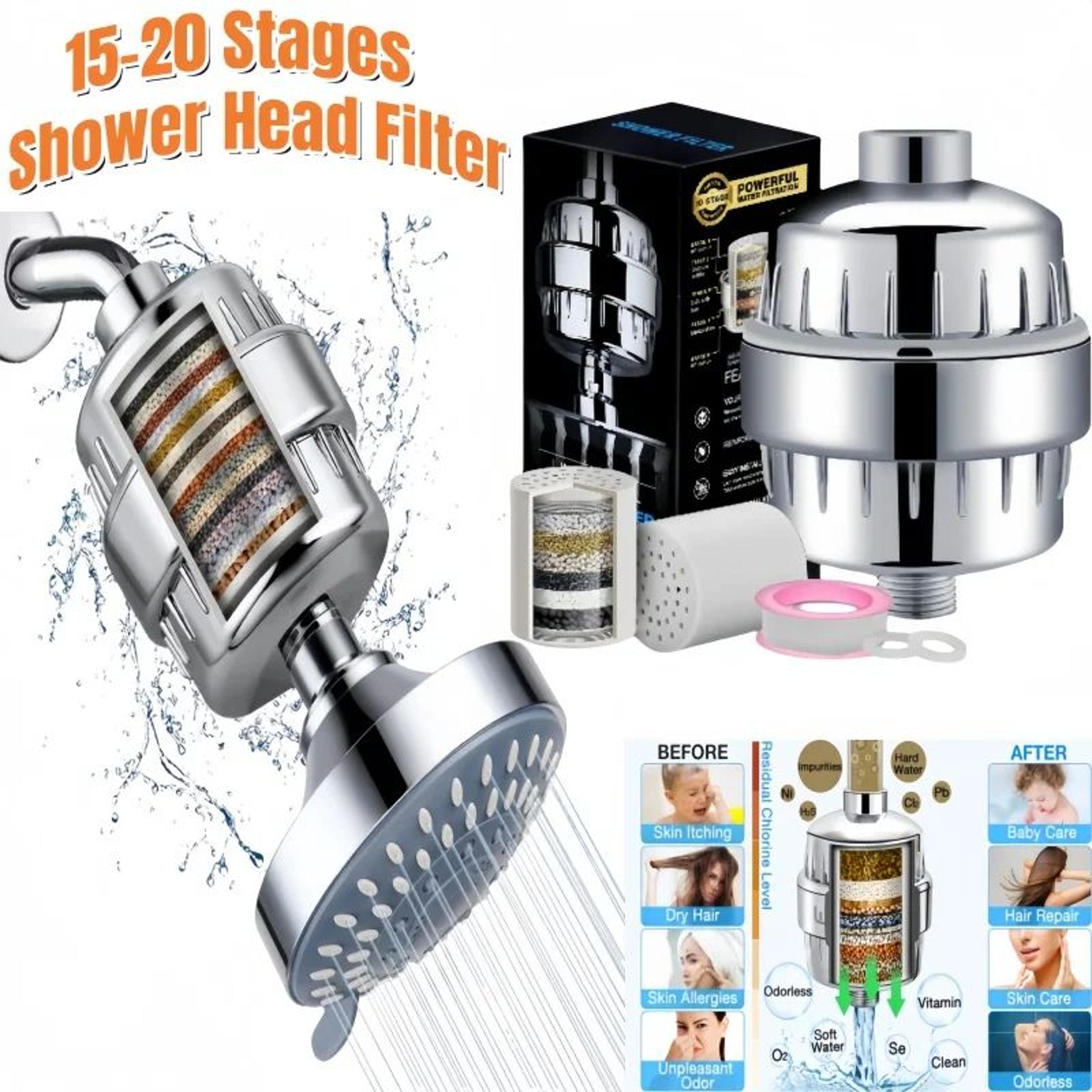 high output shower water filter system