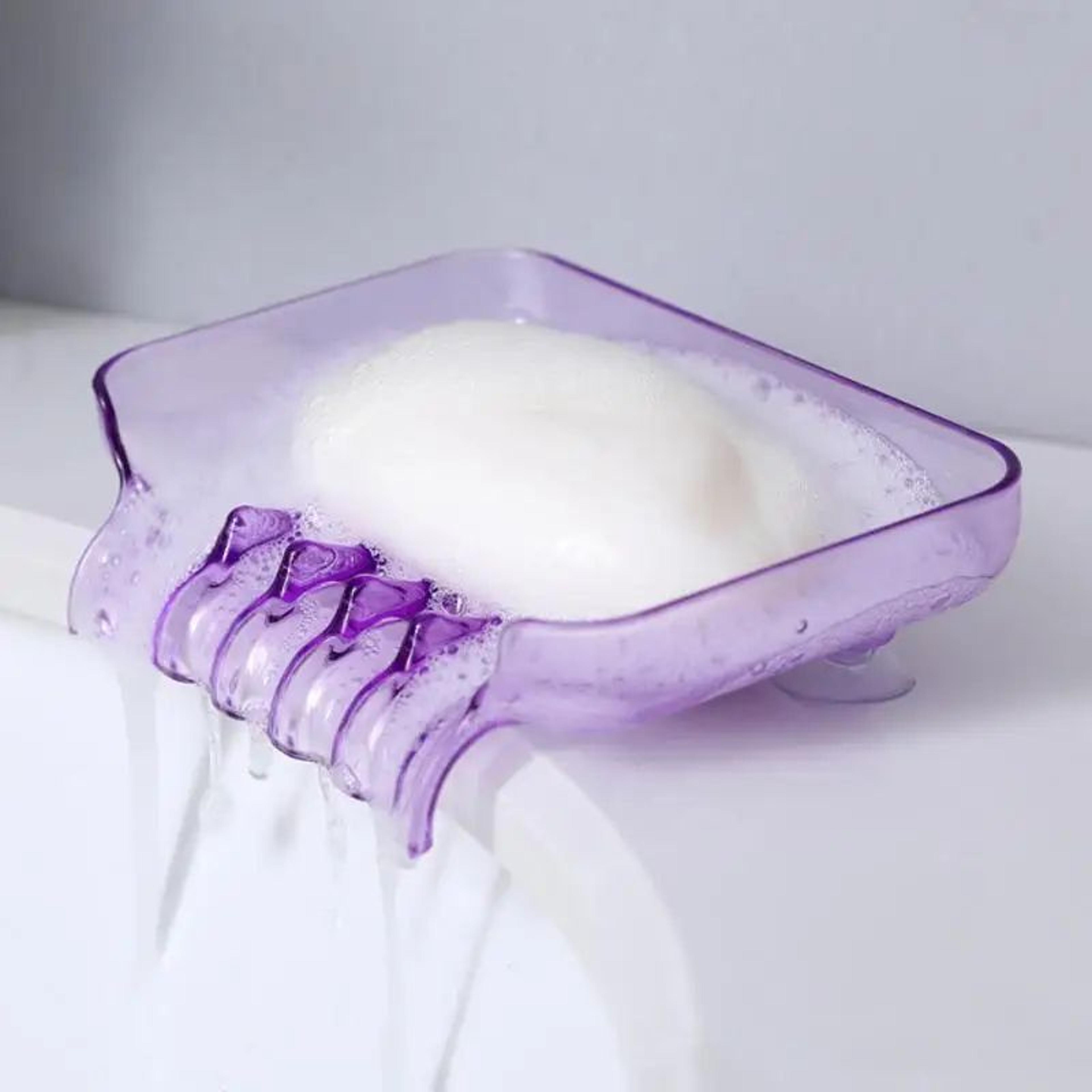 colorful waterfall suction soap & sponge holder
