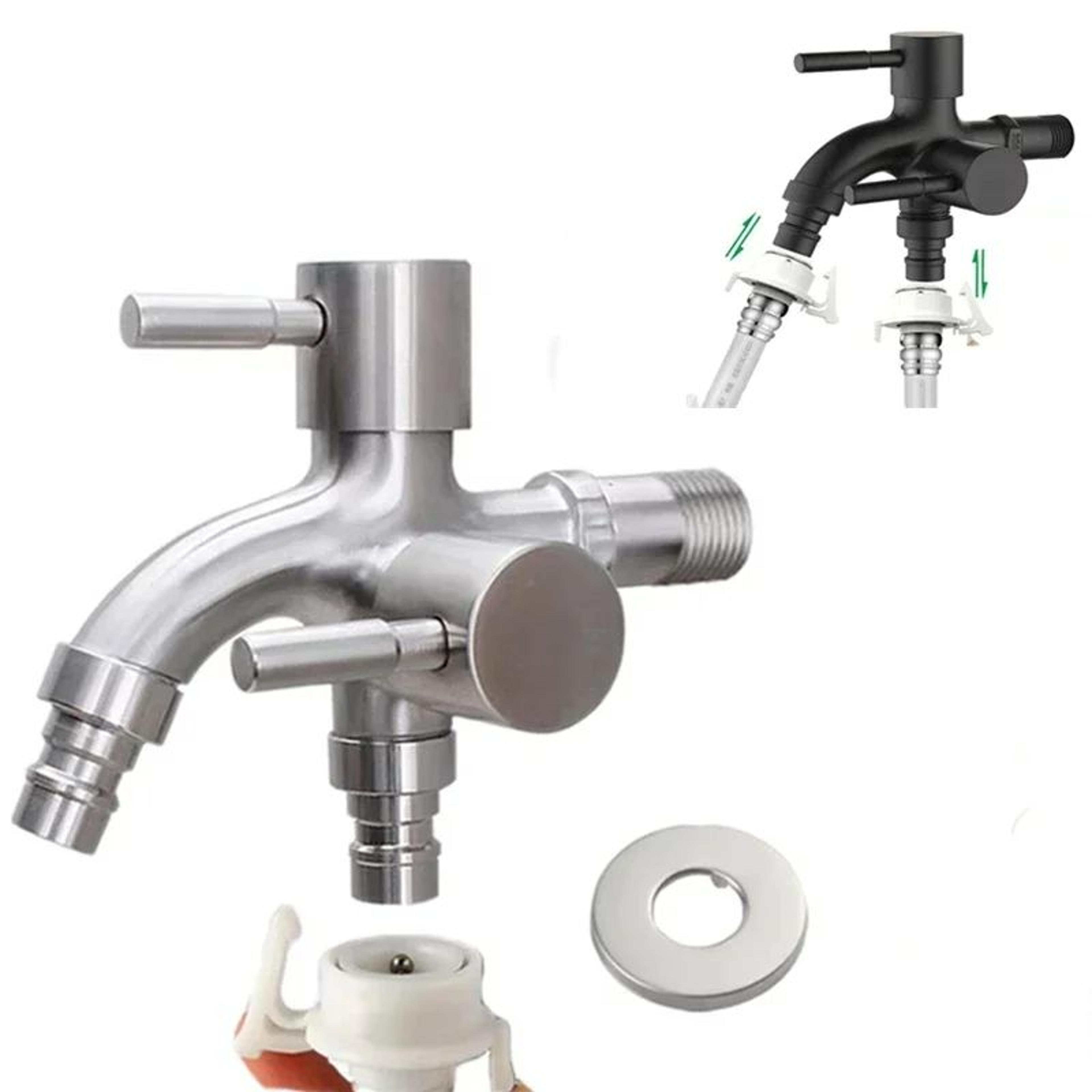 dual control double outlet faucet