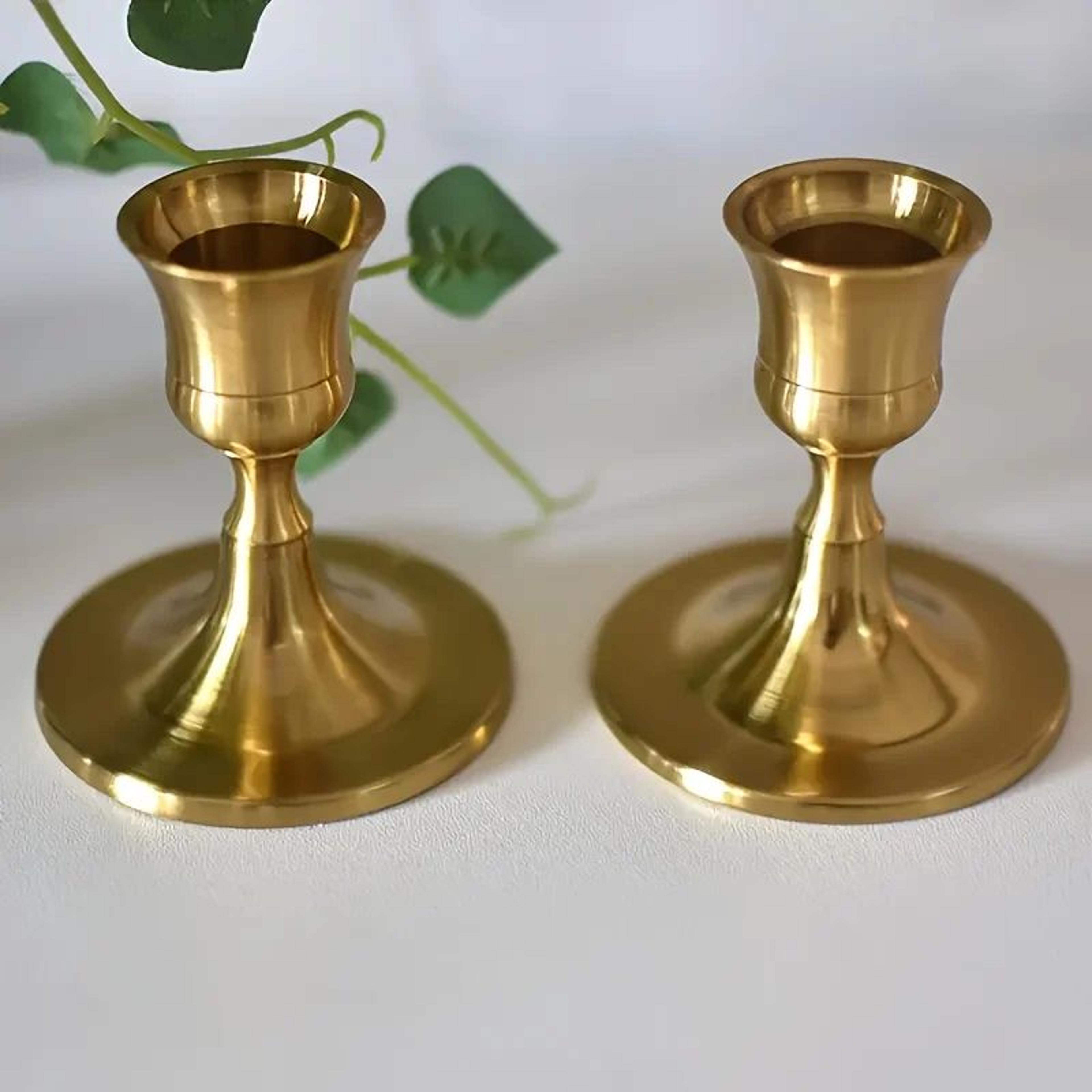 gold cone candle holders set (2 pcs)