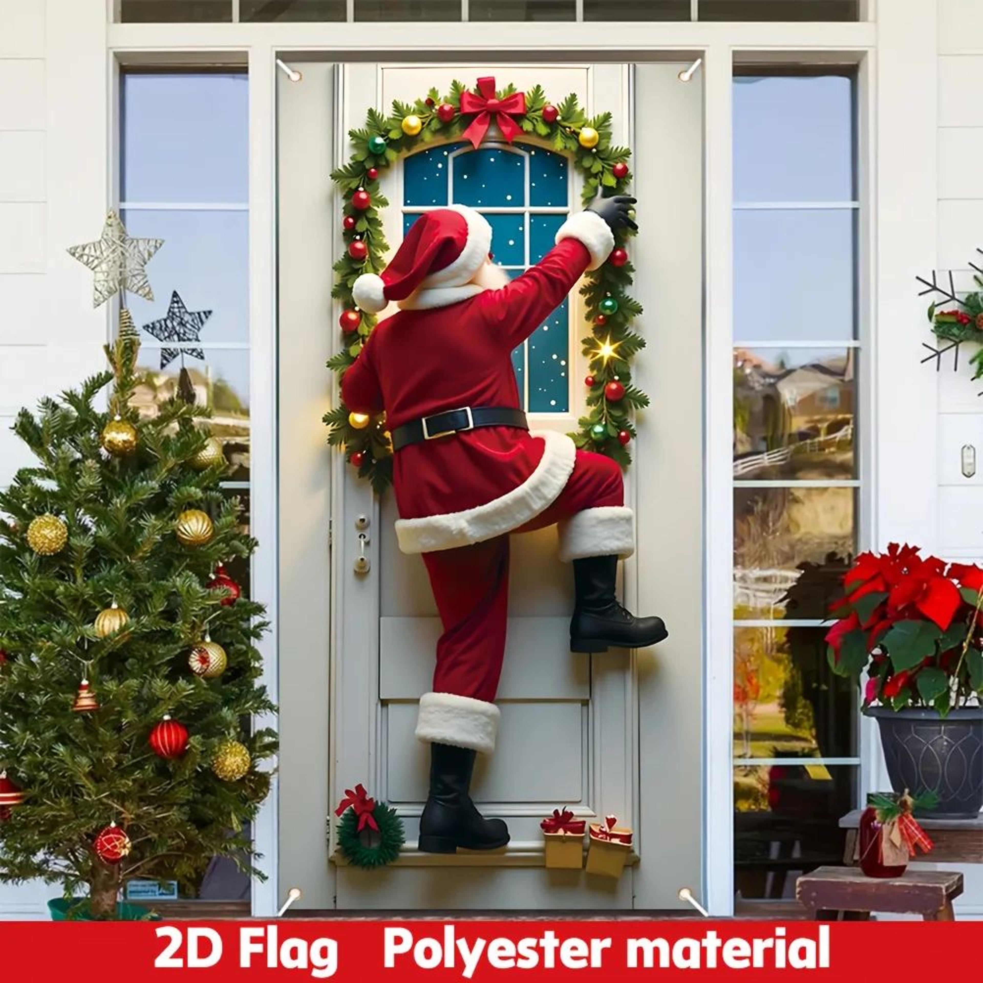 santa claus christmas porch banner