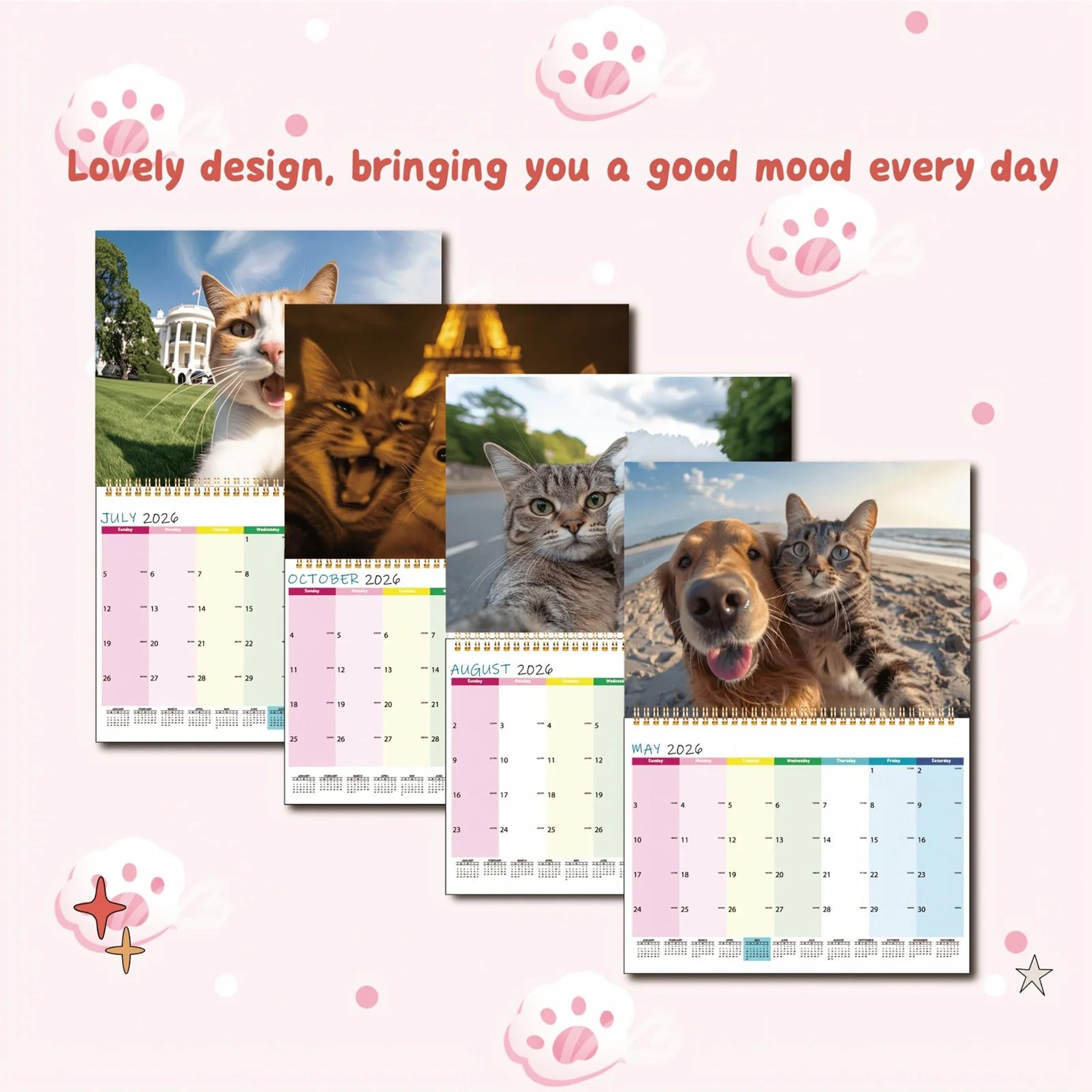 cats and friends 2026 wall calendar