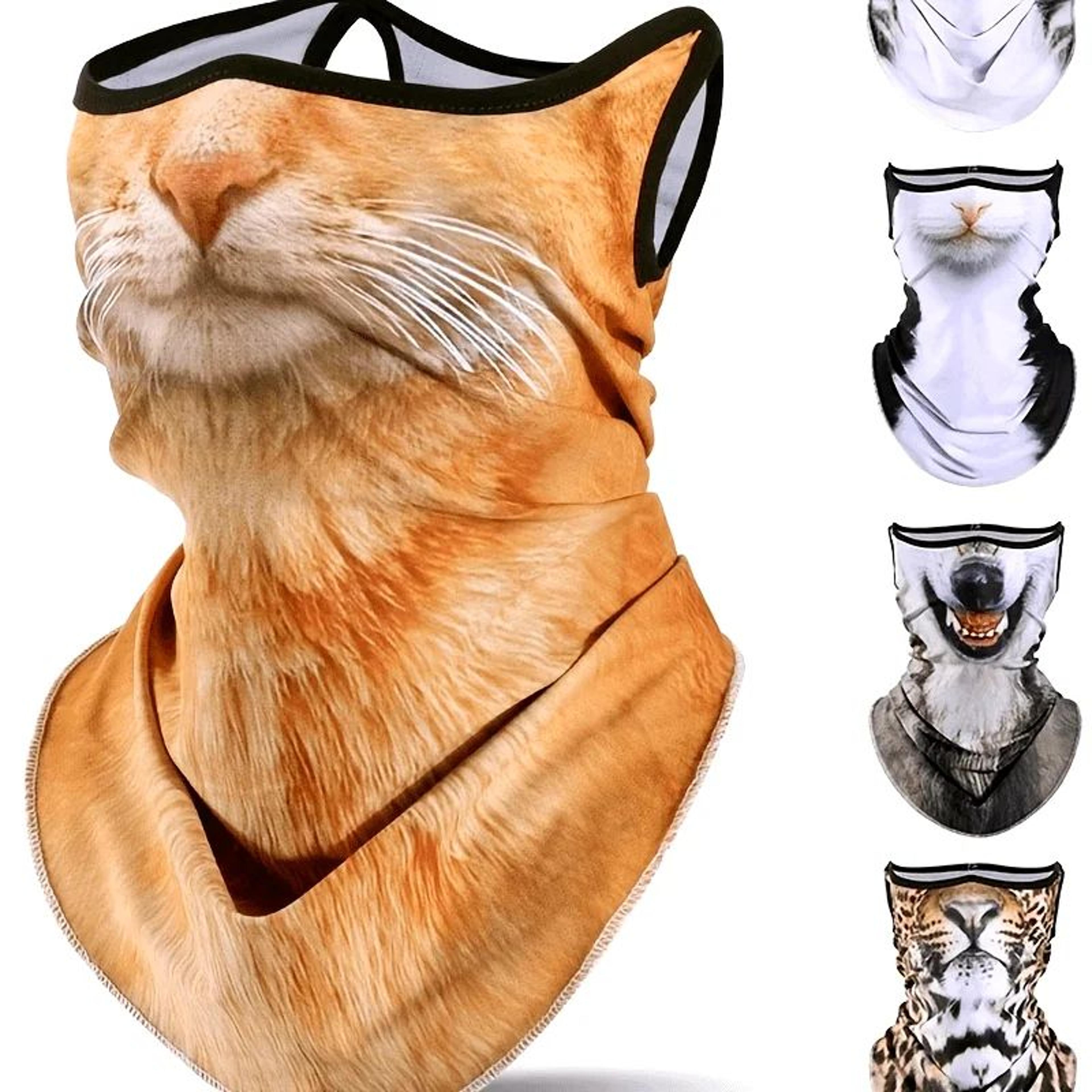 3d animal print neck gaiter scarf