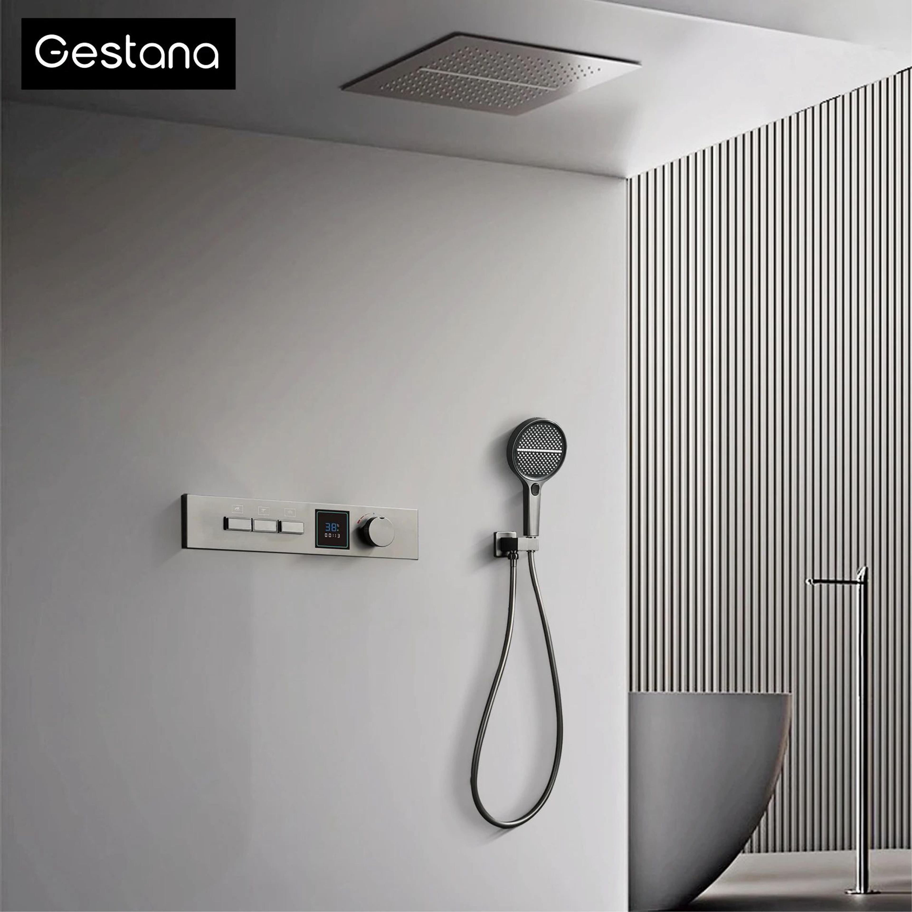 luxury led rainfall shower system