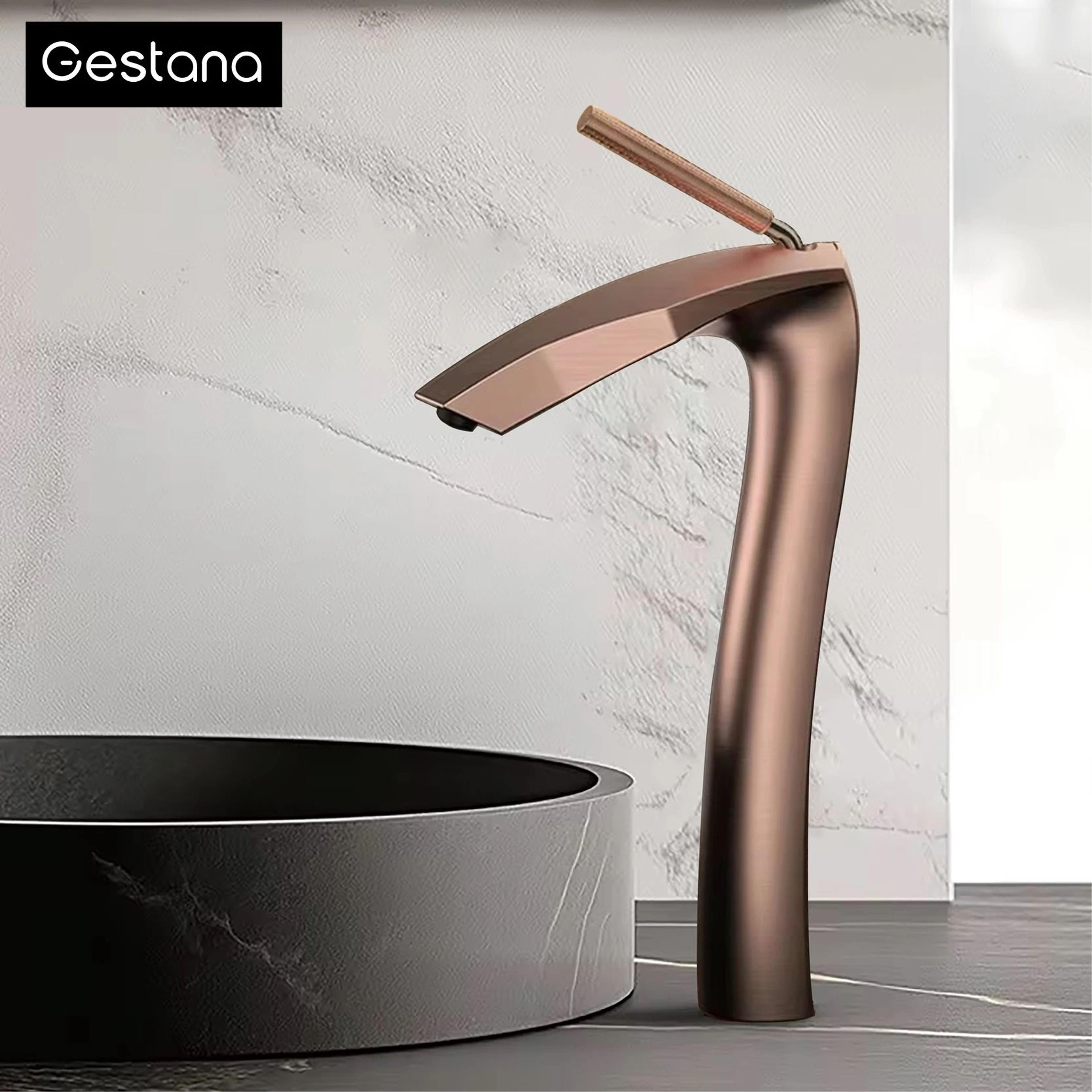 luxury brushed gold basin faucet