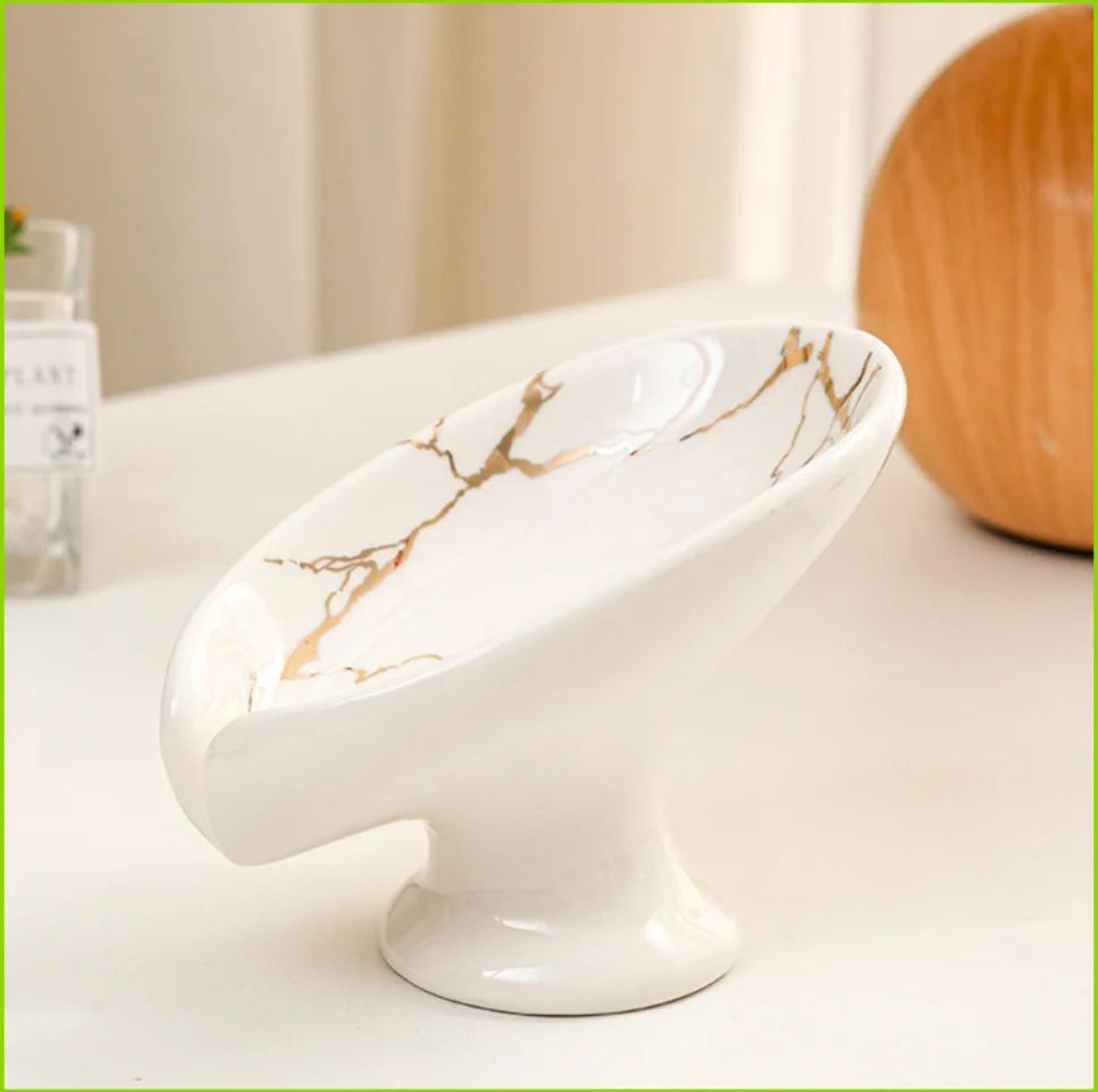 ceramic leaf shape soap holder dish