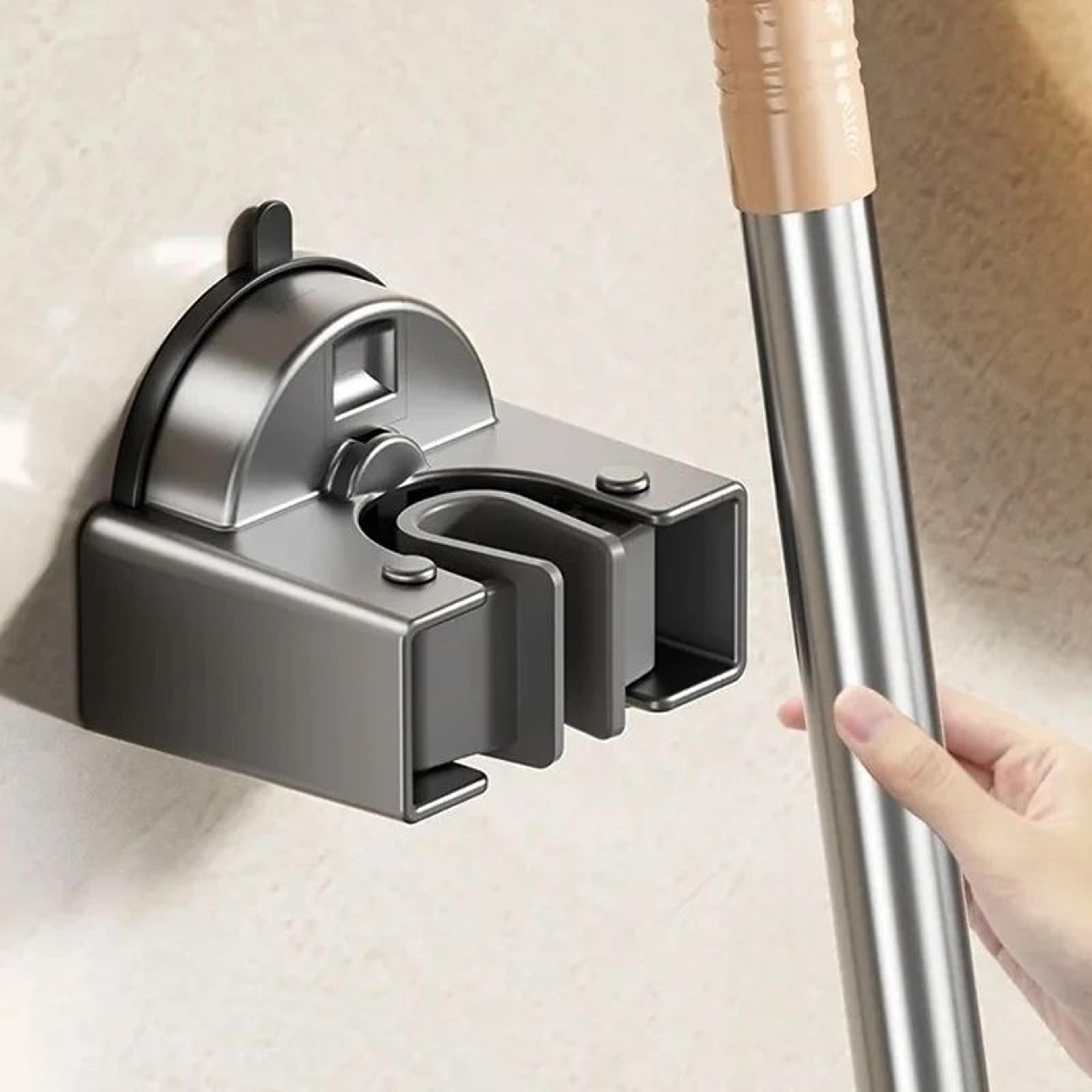 no drill suction cup mop and broom holder