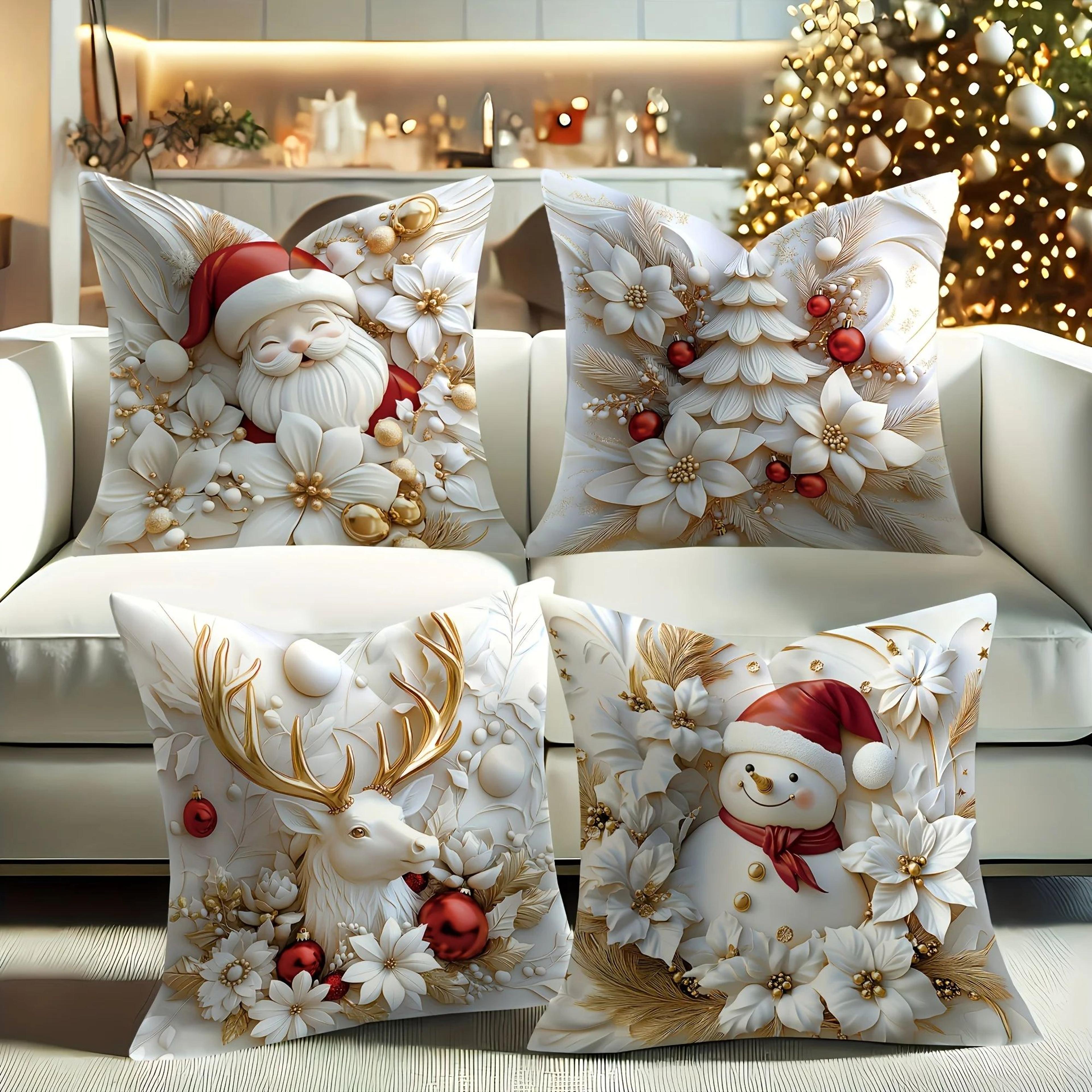 christmas velvet pillow cover set