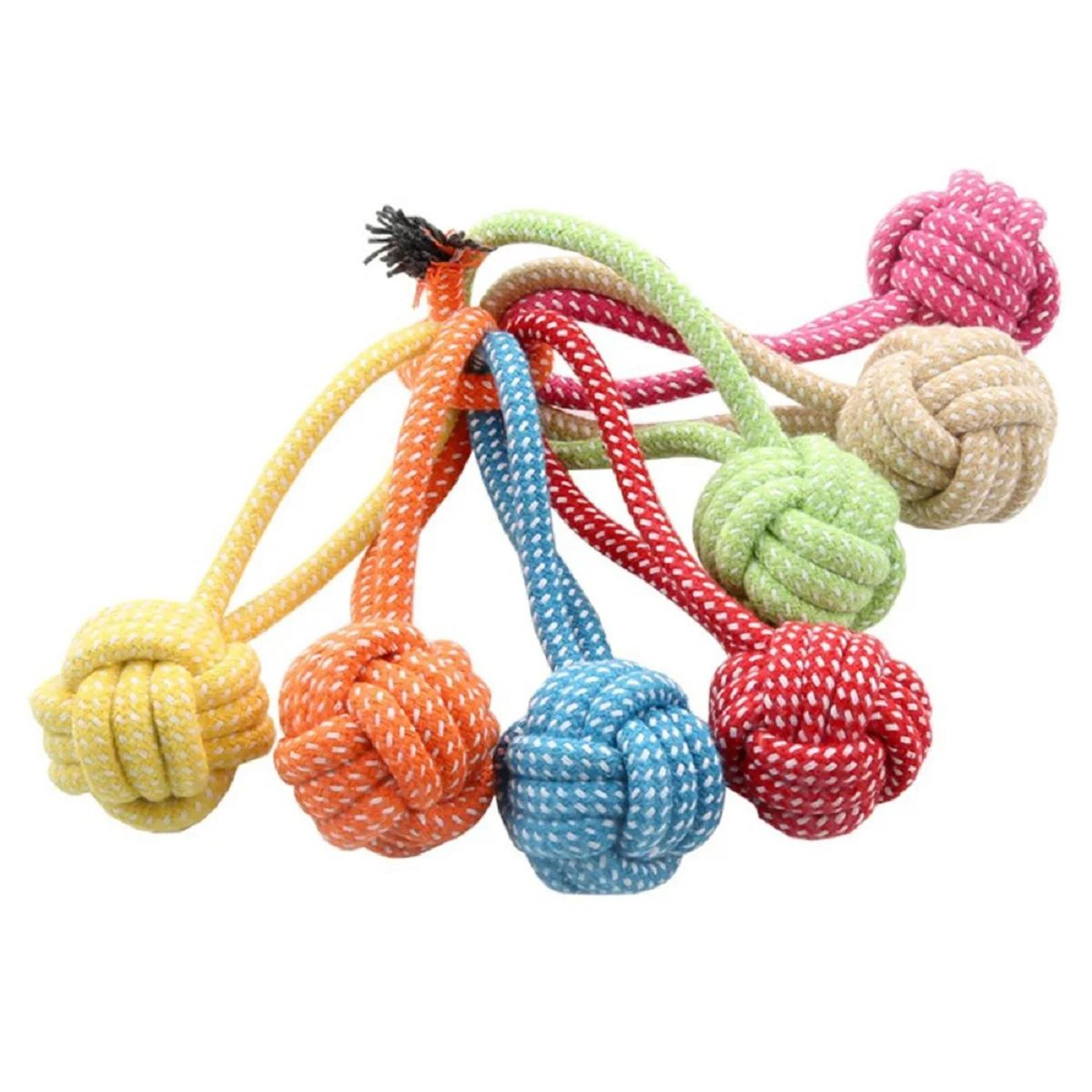 cotton rope chew ball dog toy random color