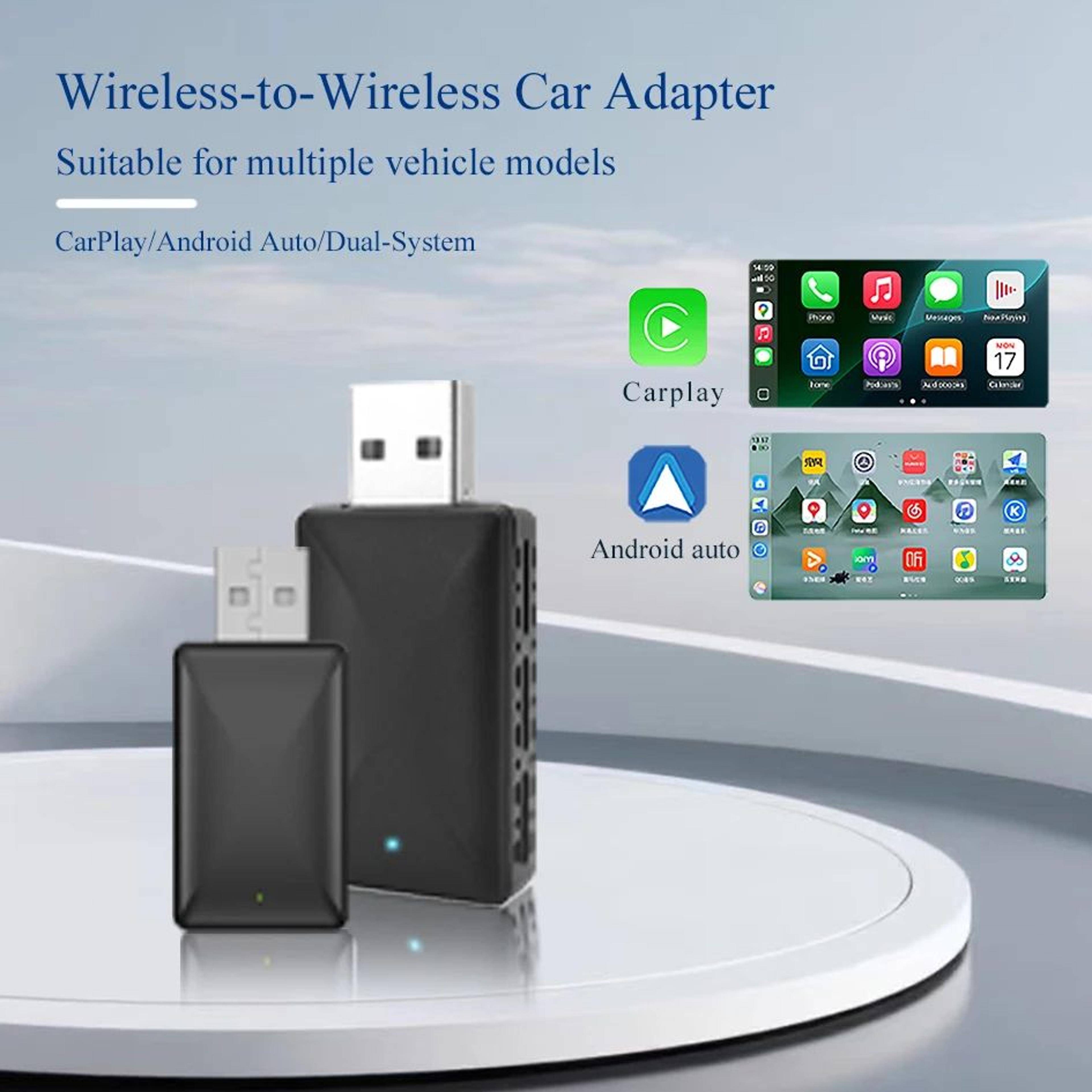 2 in 1 wireless carplay android auto adapter