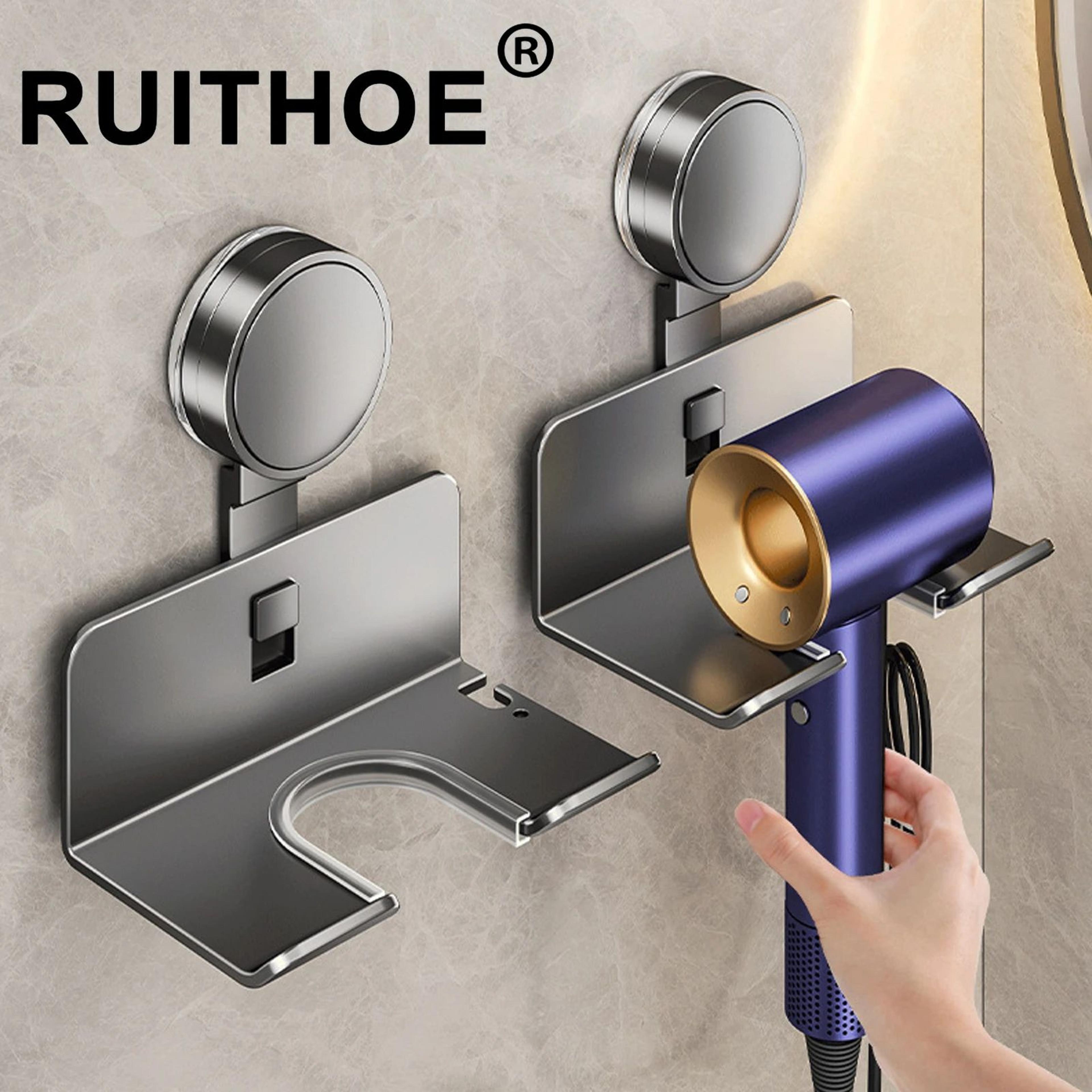 wall mounted hair dryer holder organizer