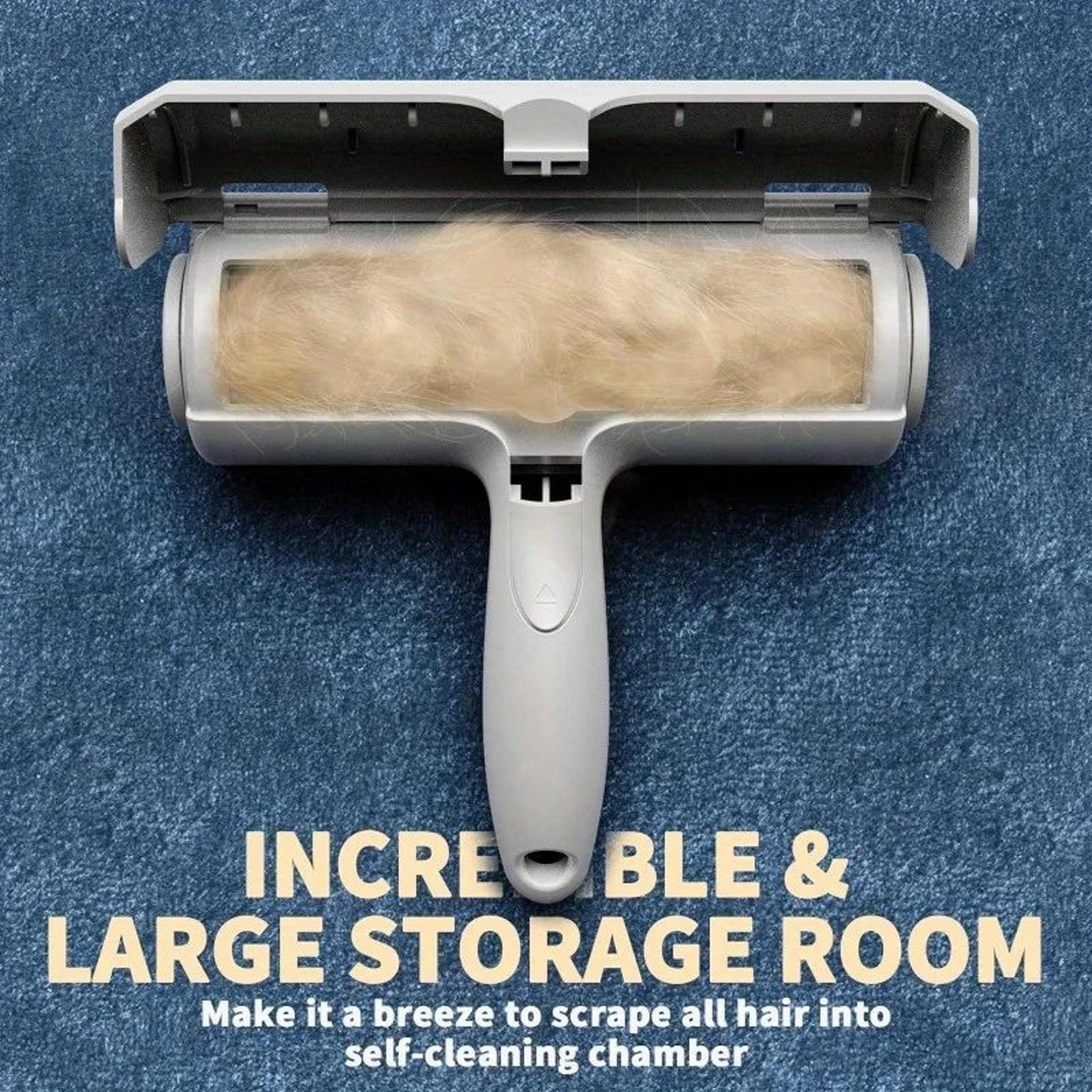 pet hair remover roller with self cleaning base