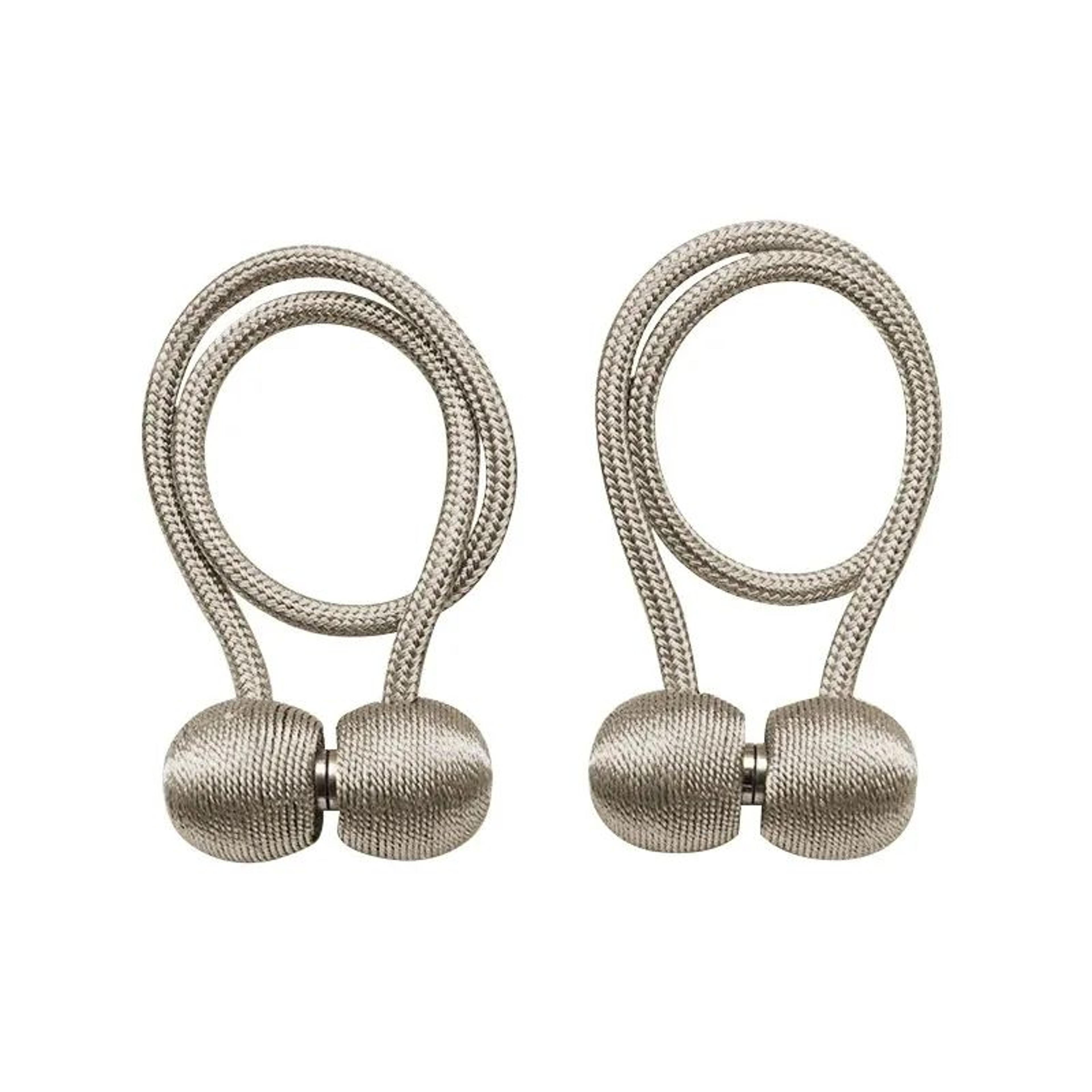 magnetic curtain tieback rope set (gray)