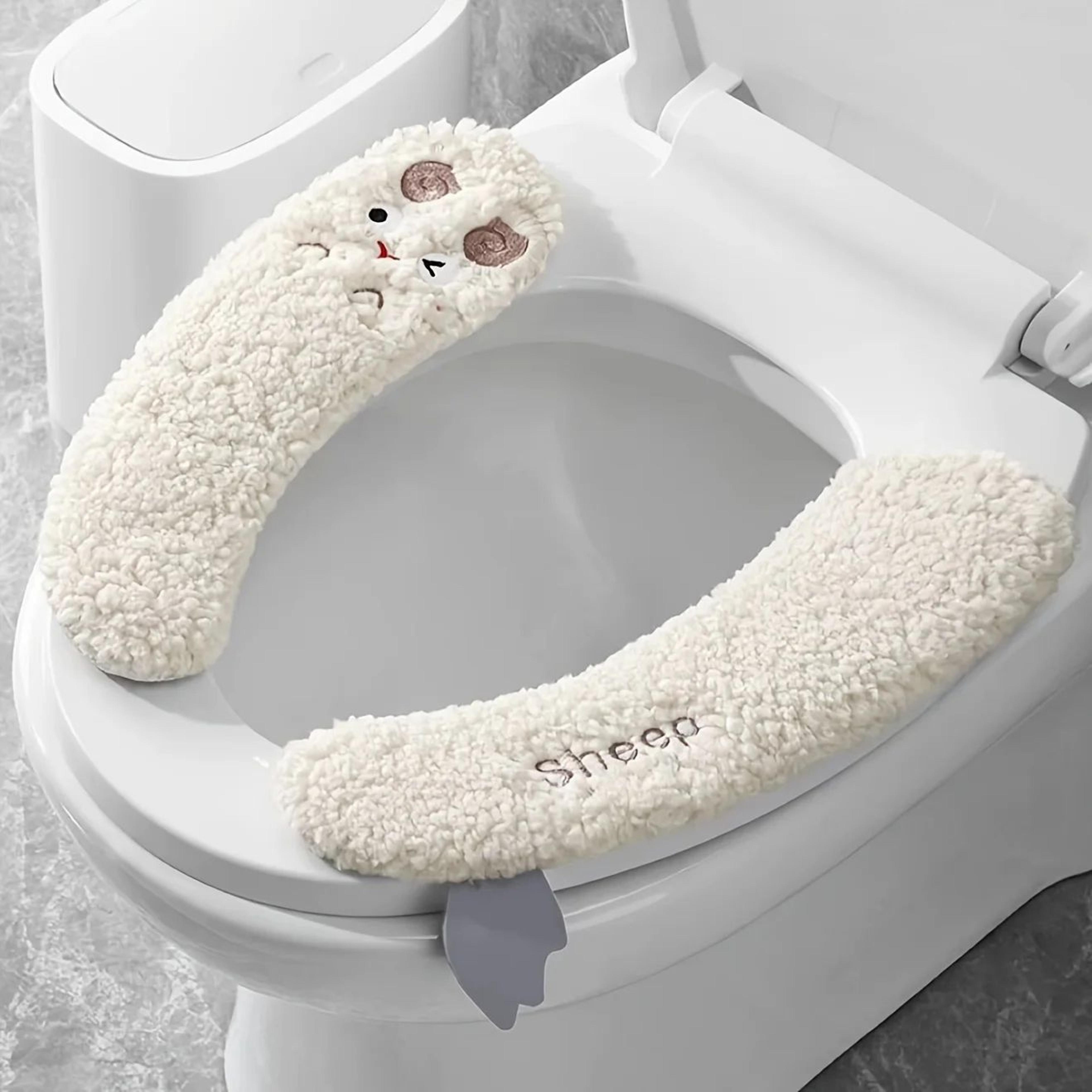plush toilet seat cover pair