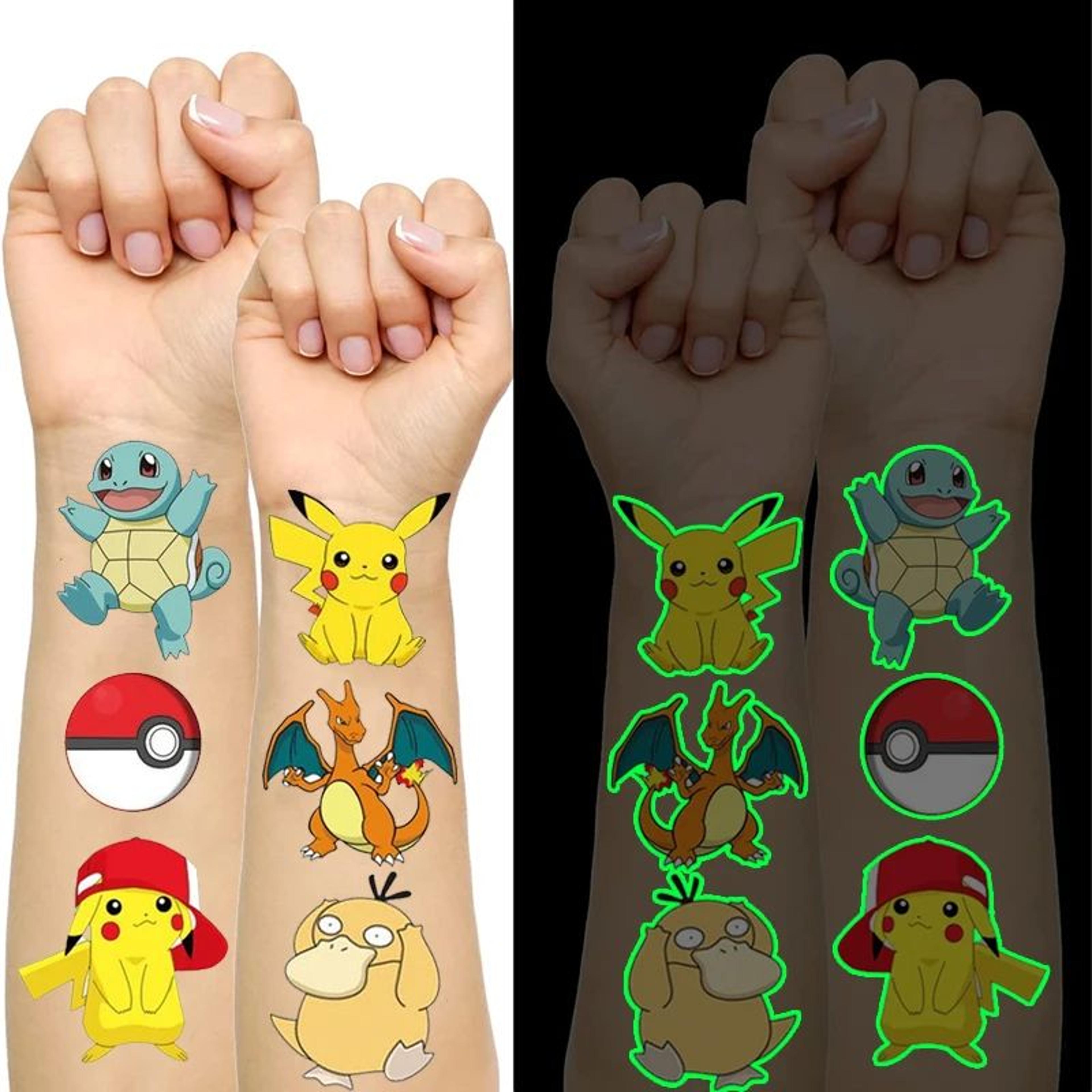 glow pokemon tattoo stickers