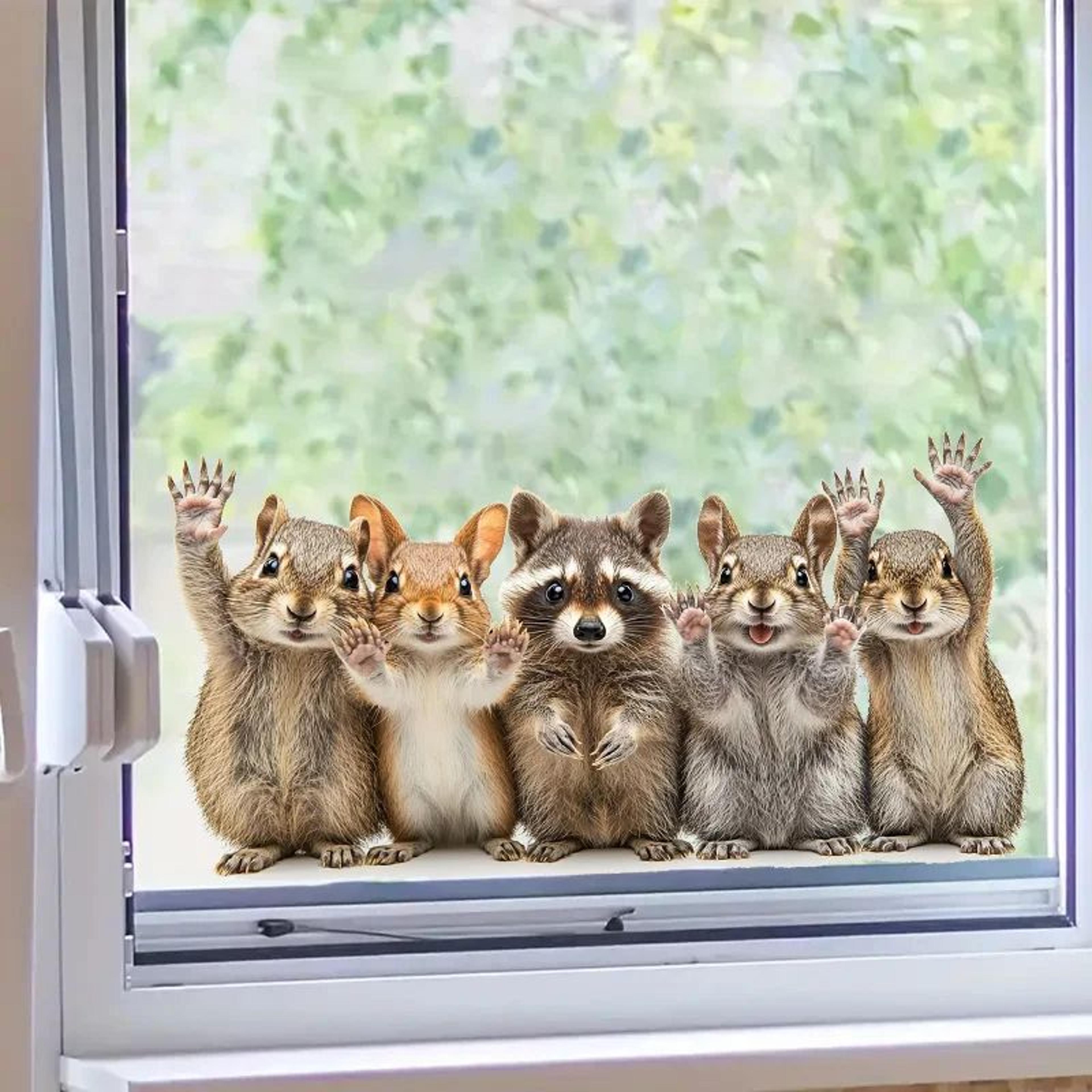 cute forest animal window stickers