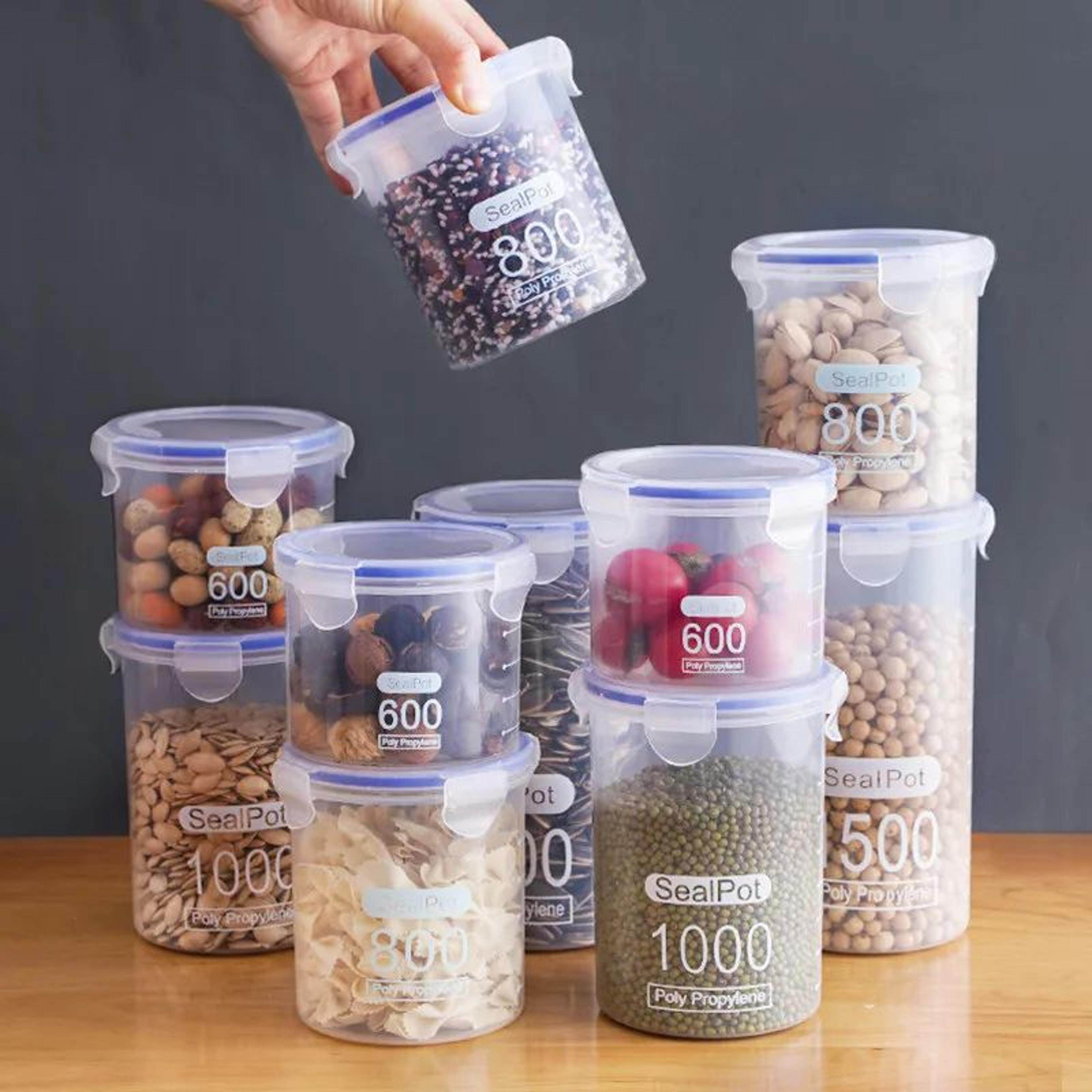 transparent airtight food storage jar set