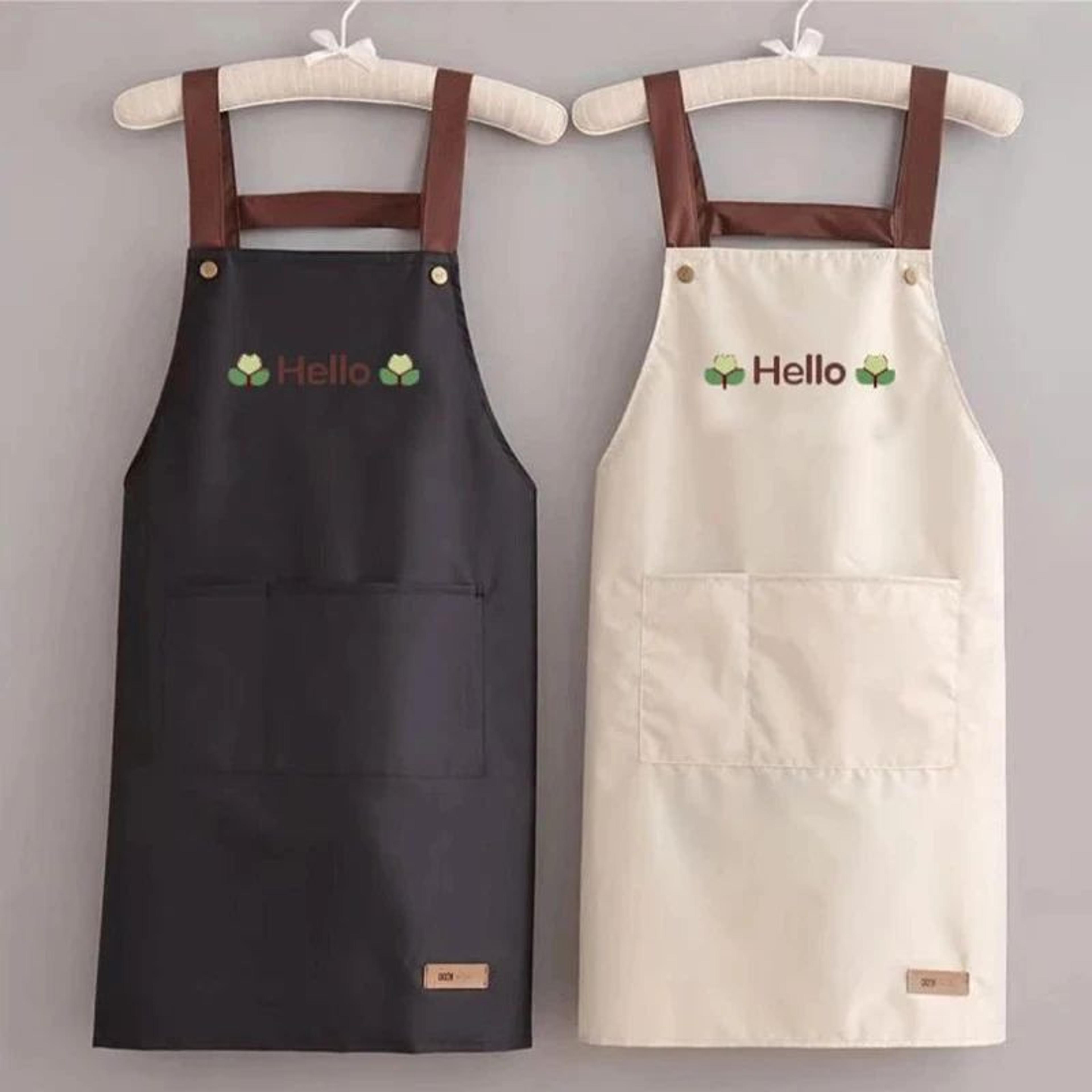 hello print waterproof kitchen apron