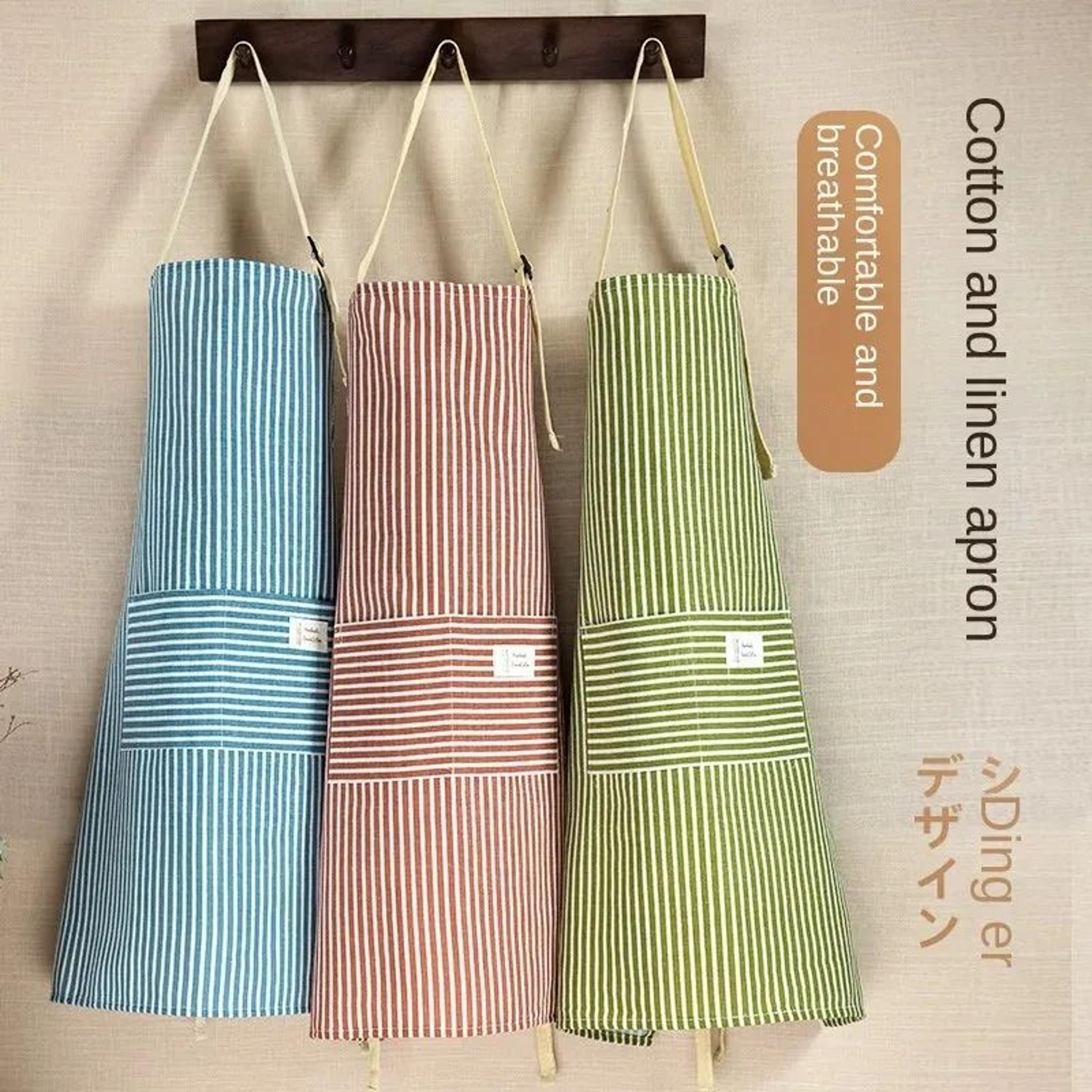striped cotton japanese style apron