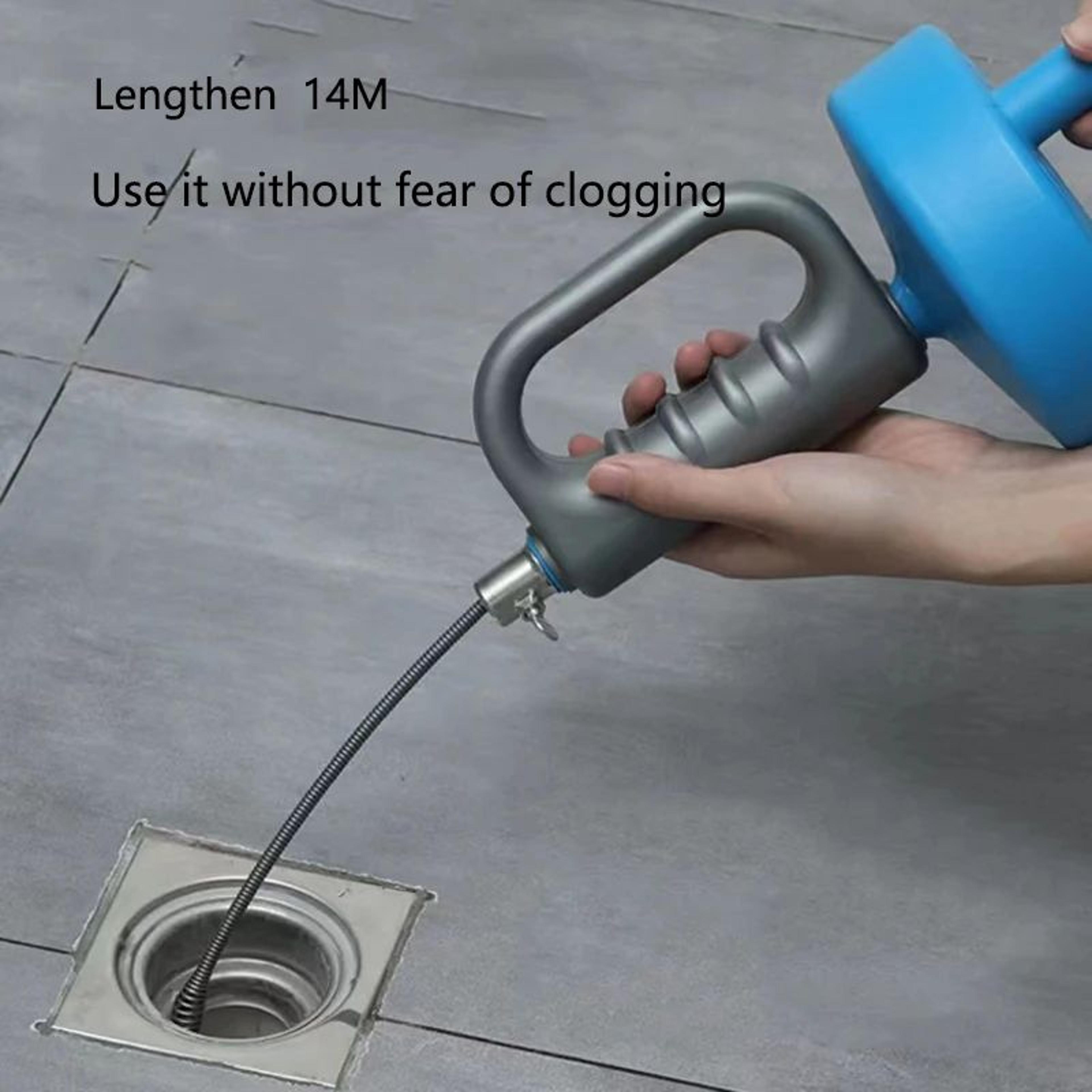 extendable drill powered drain cleaner