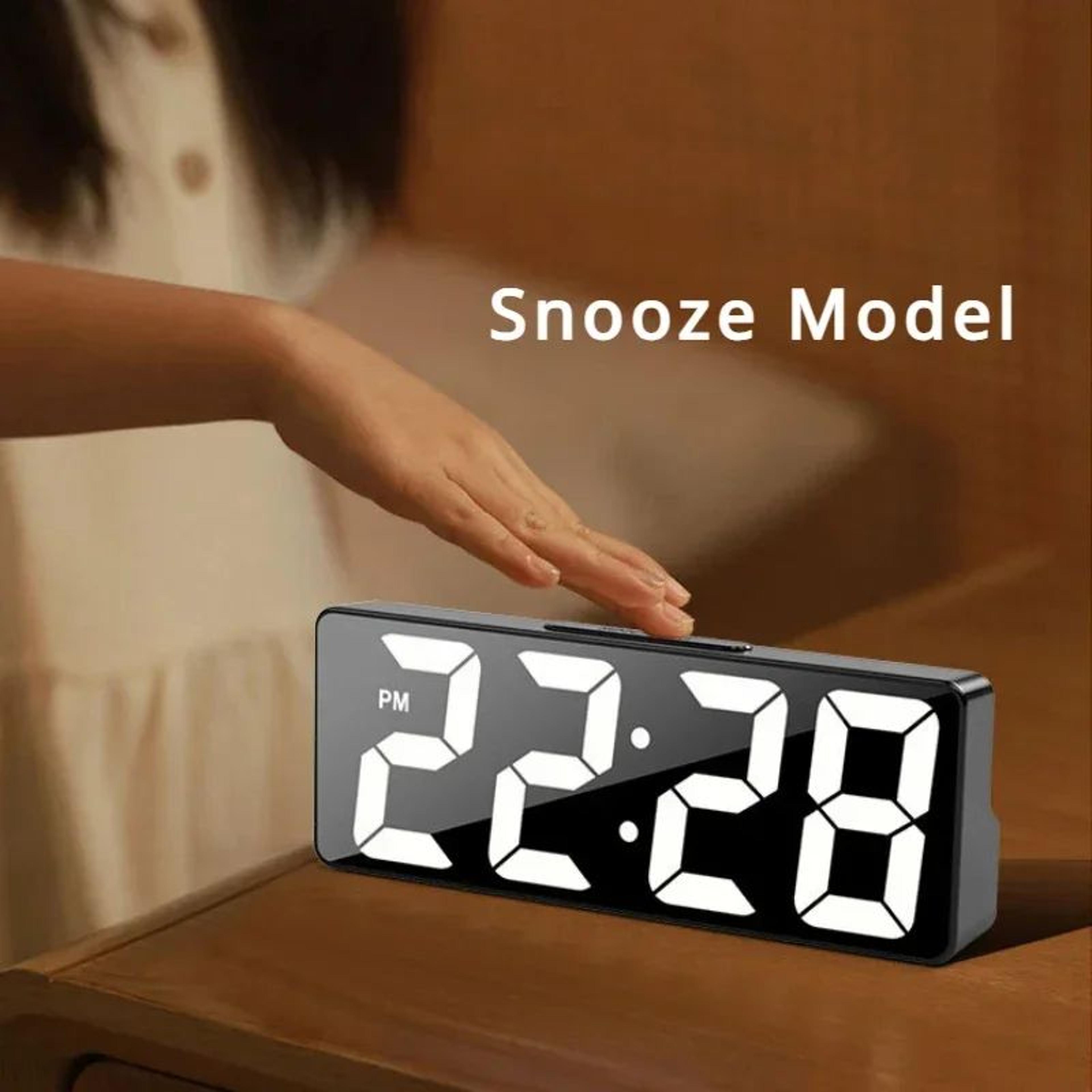 led digital alarm clock mirror display