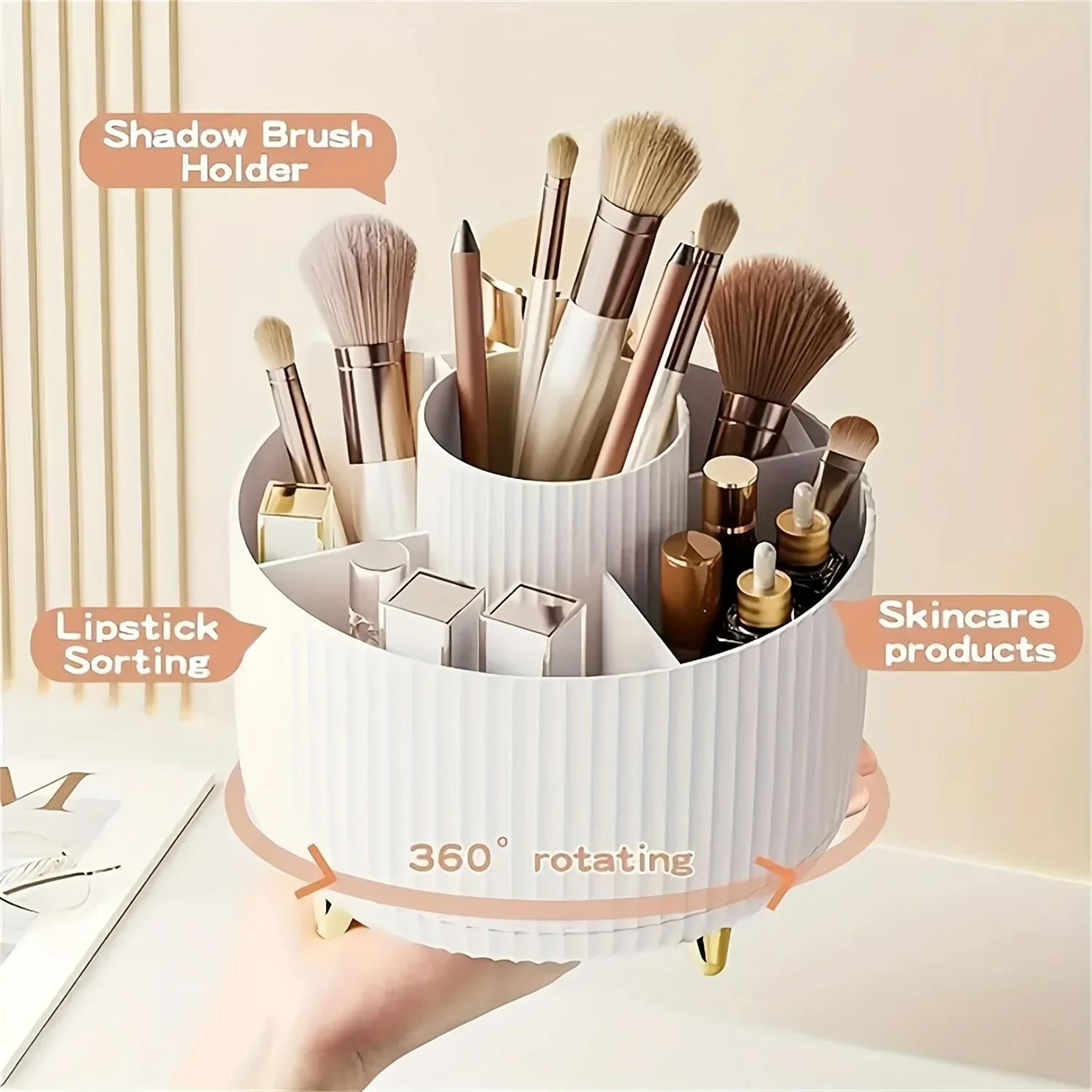 rotating desktop makeup storage organizer