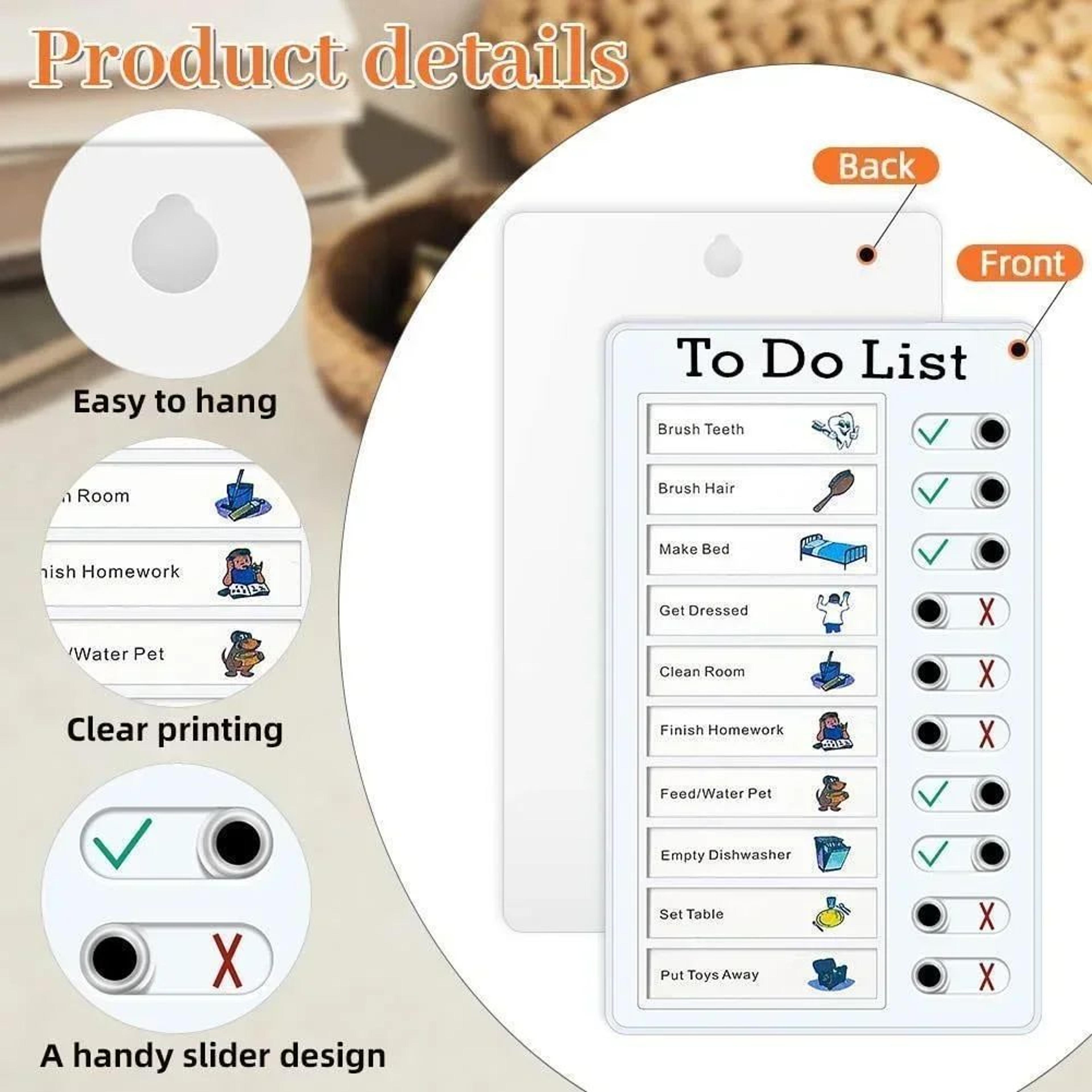 portable daily chore chart memo board
