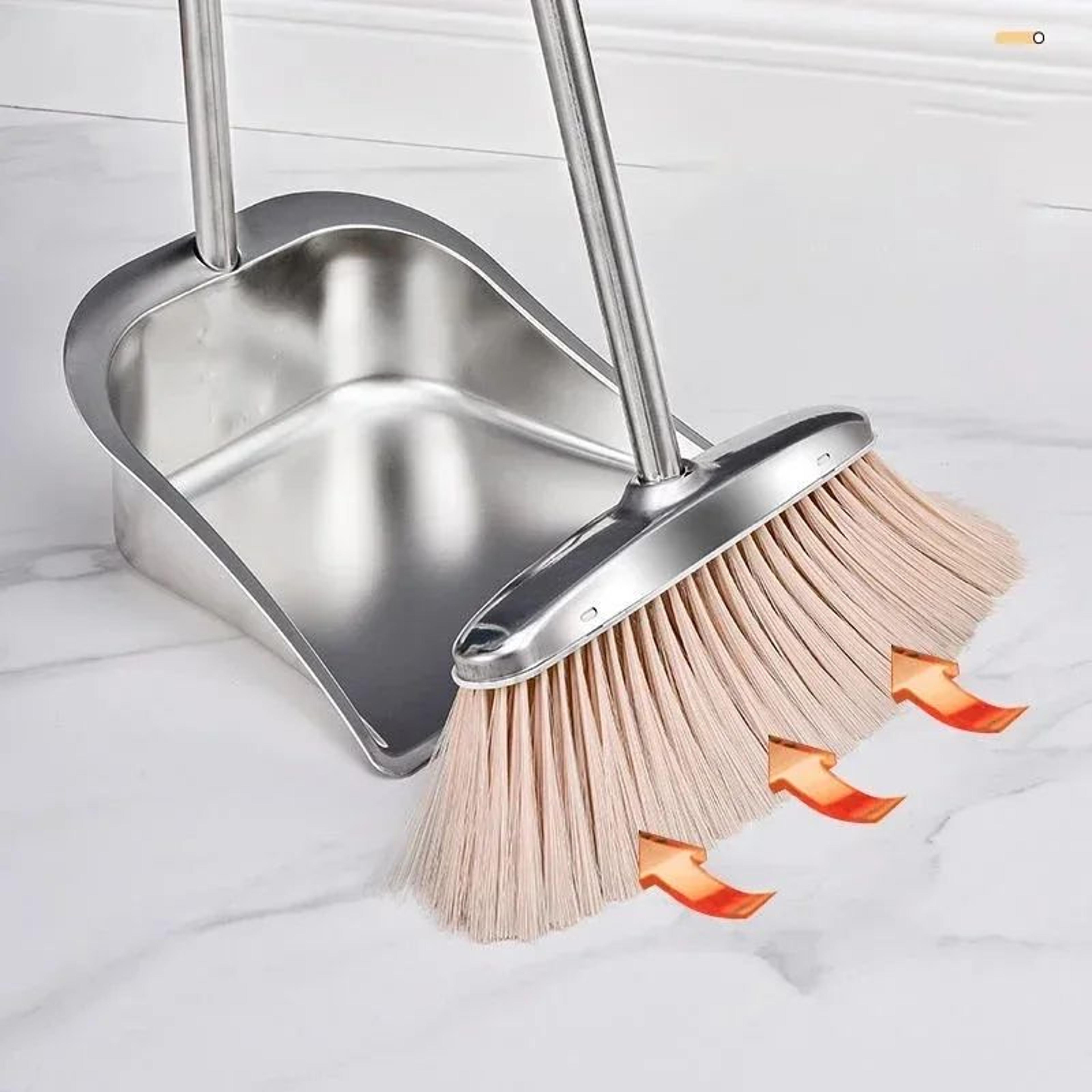 stainless steel broom and dustpan set