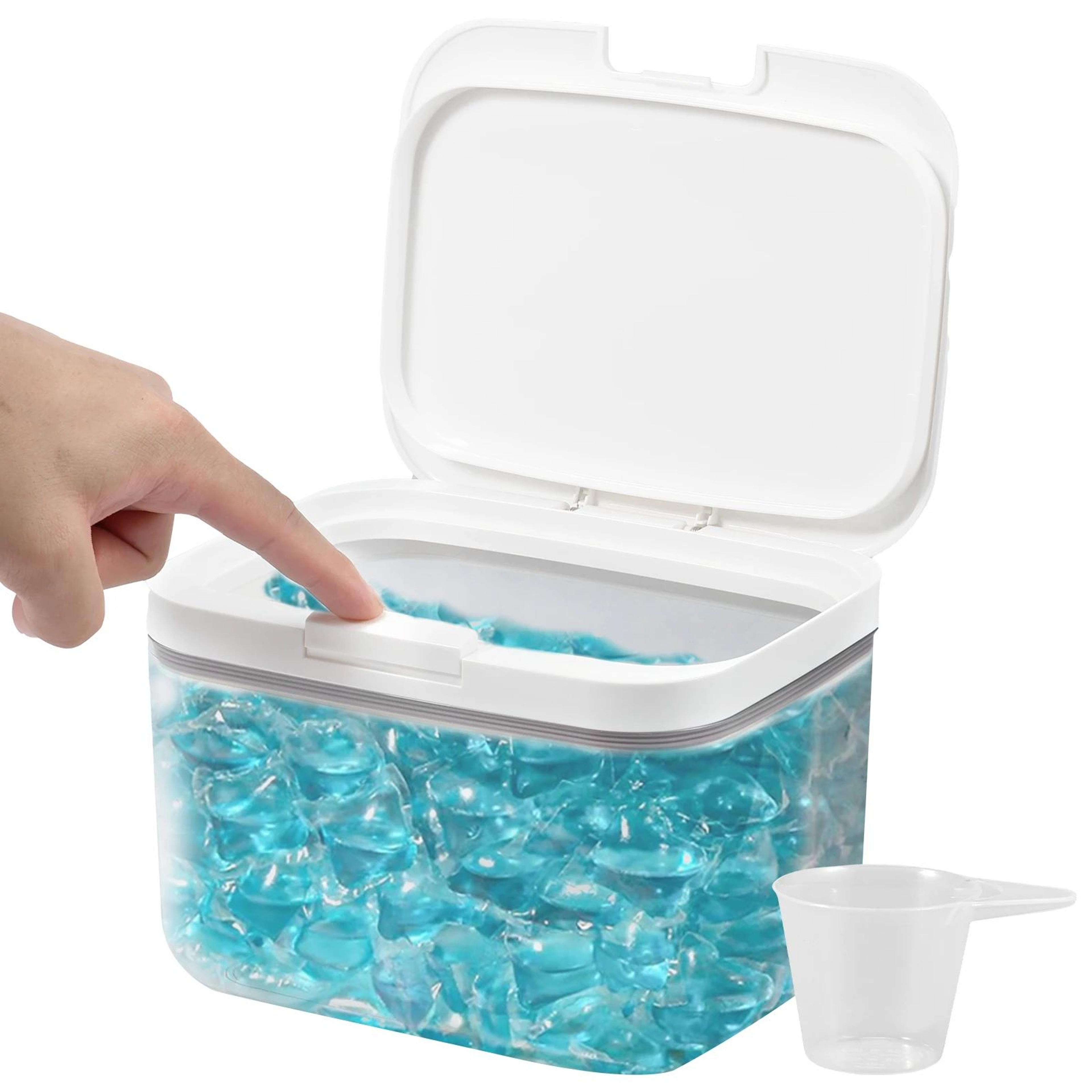 automatic pop up laundry pods storage box