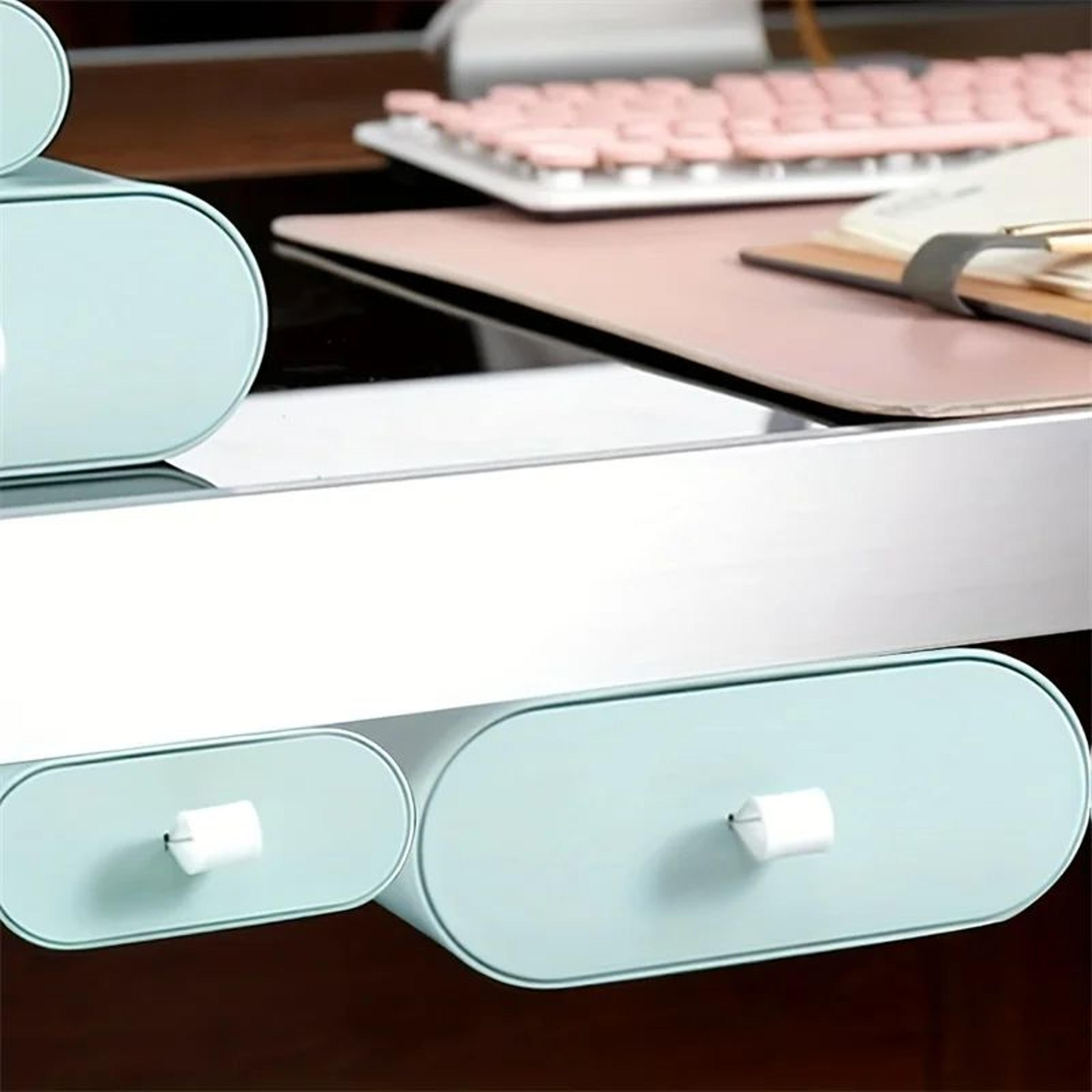 self-adhesive hidden desk and cabinet drawer organizer