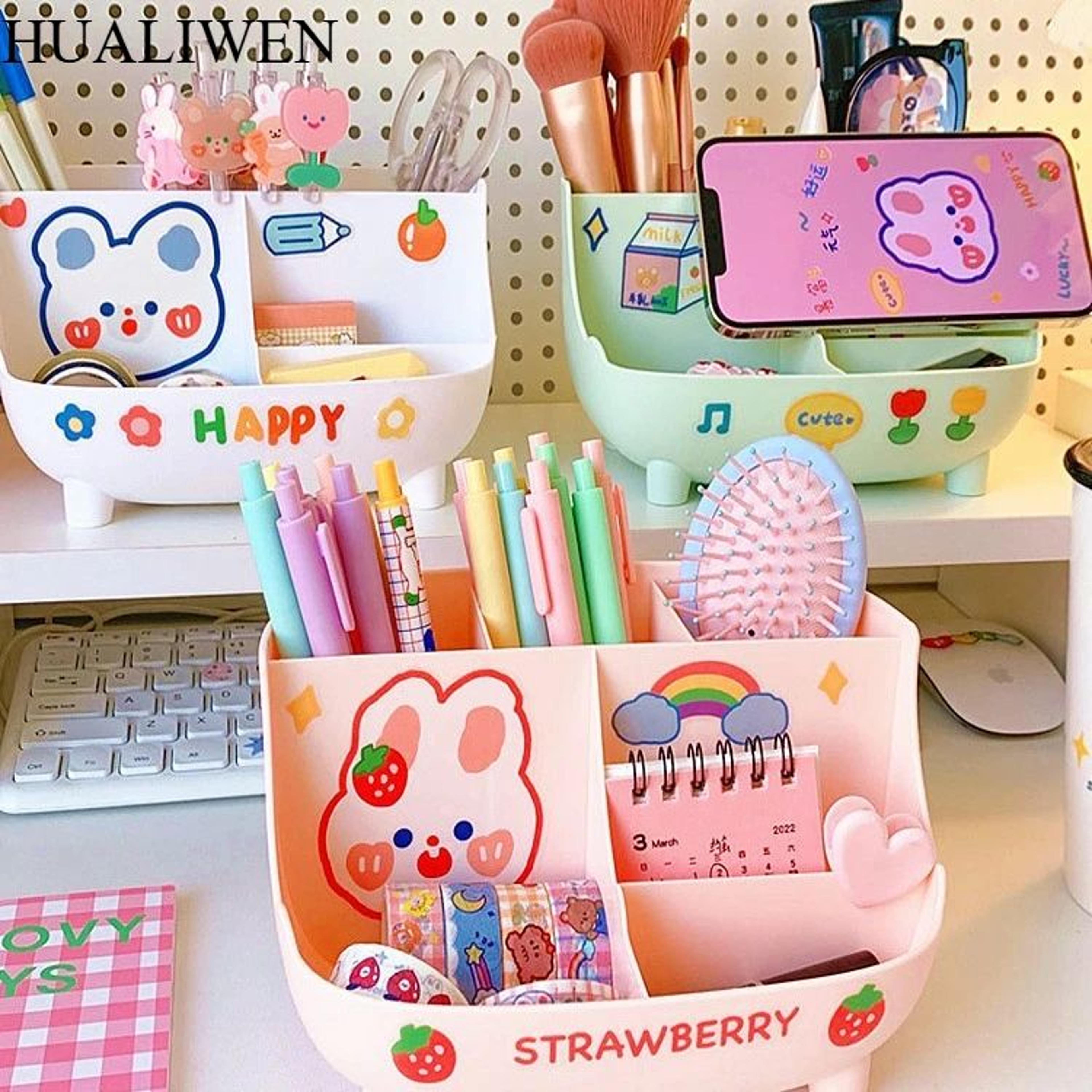 cute girl heart large capacity desktop storage box