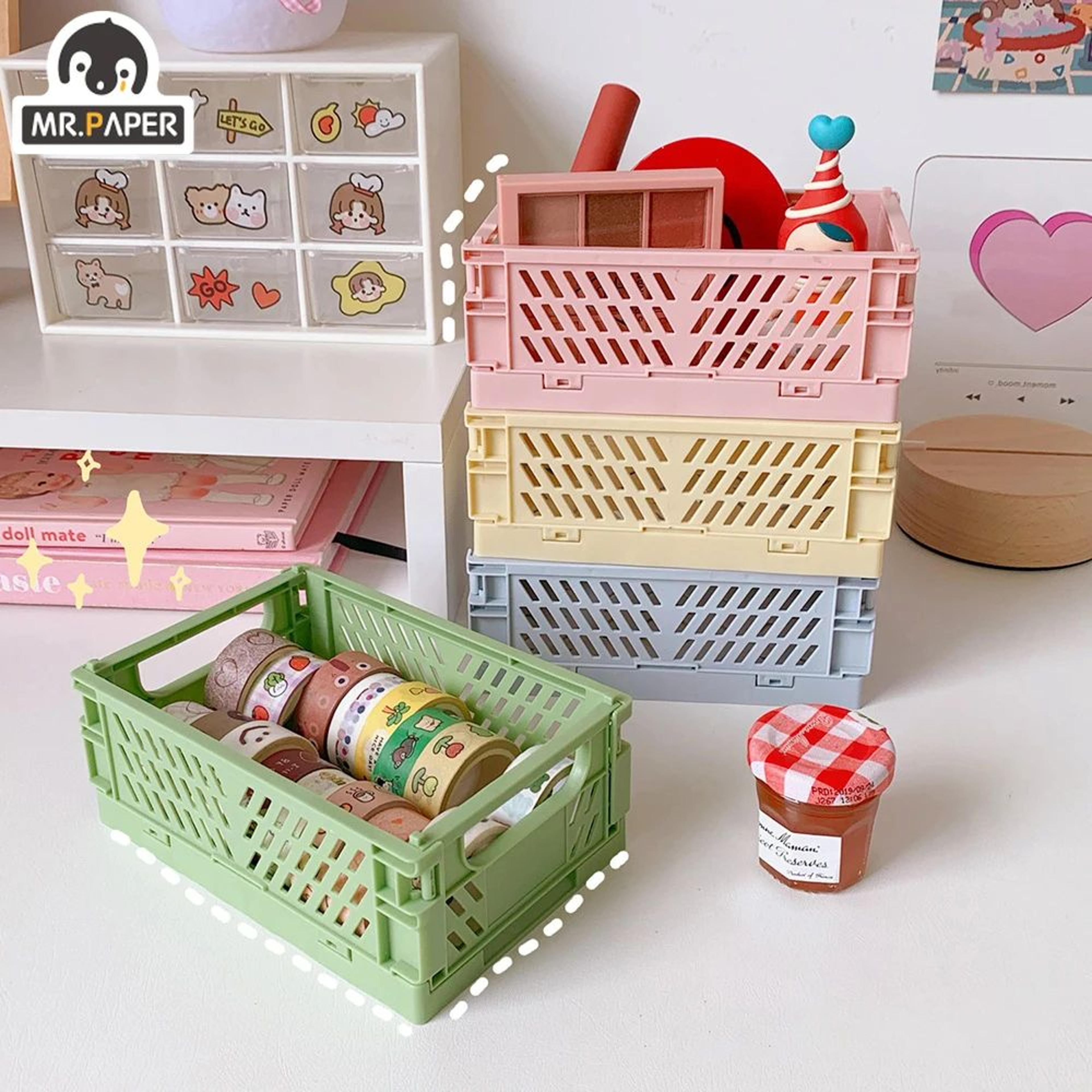 mr. paper 6-style stackable foldable desktop stationery organizer