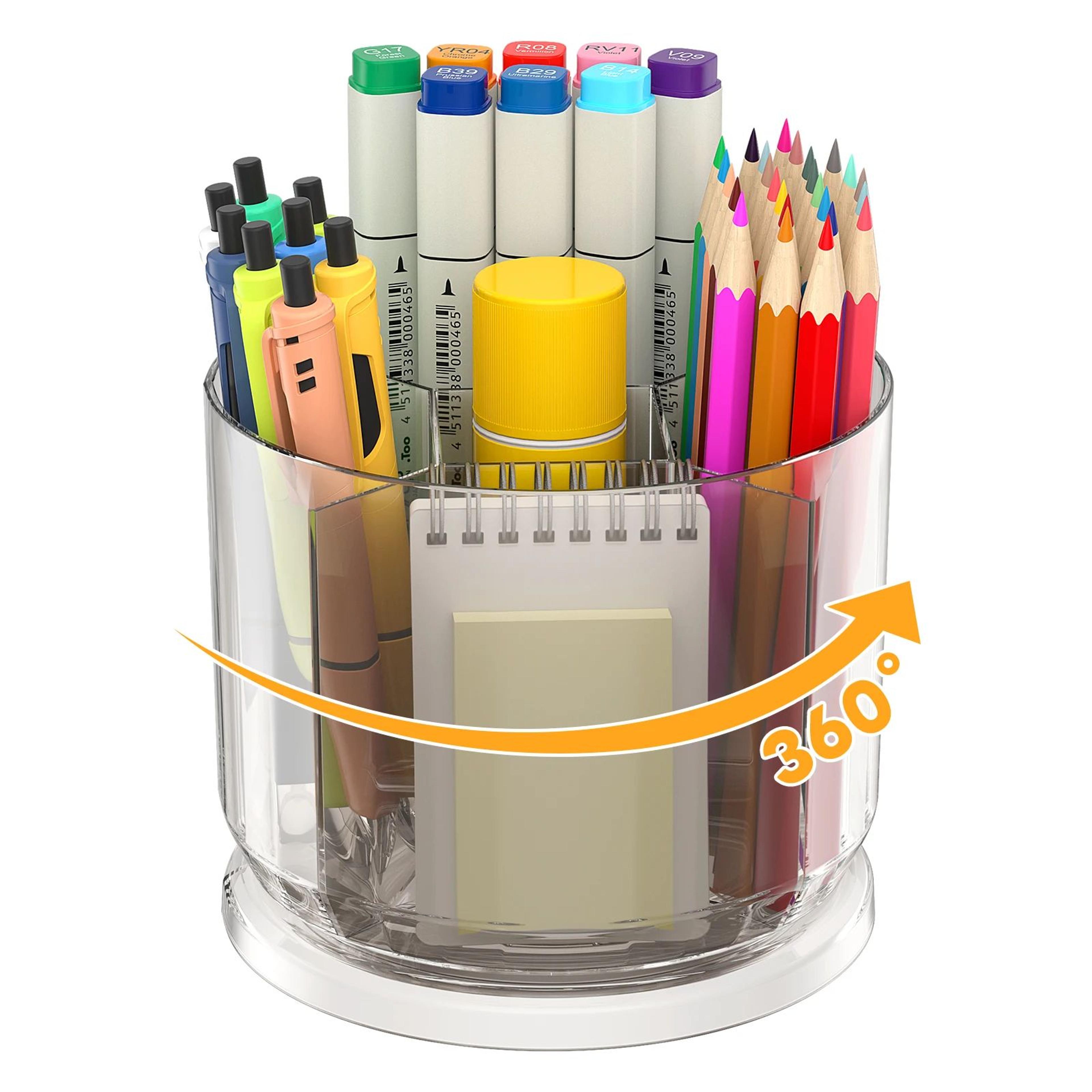 360 rotating makeup brush and desk organizer