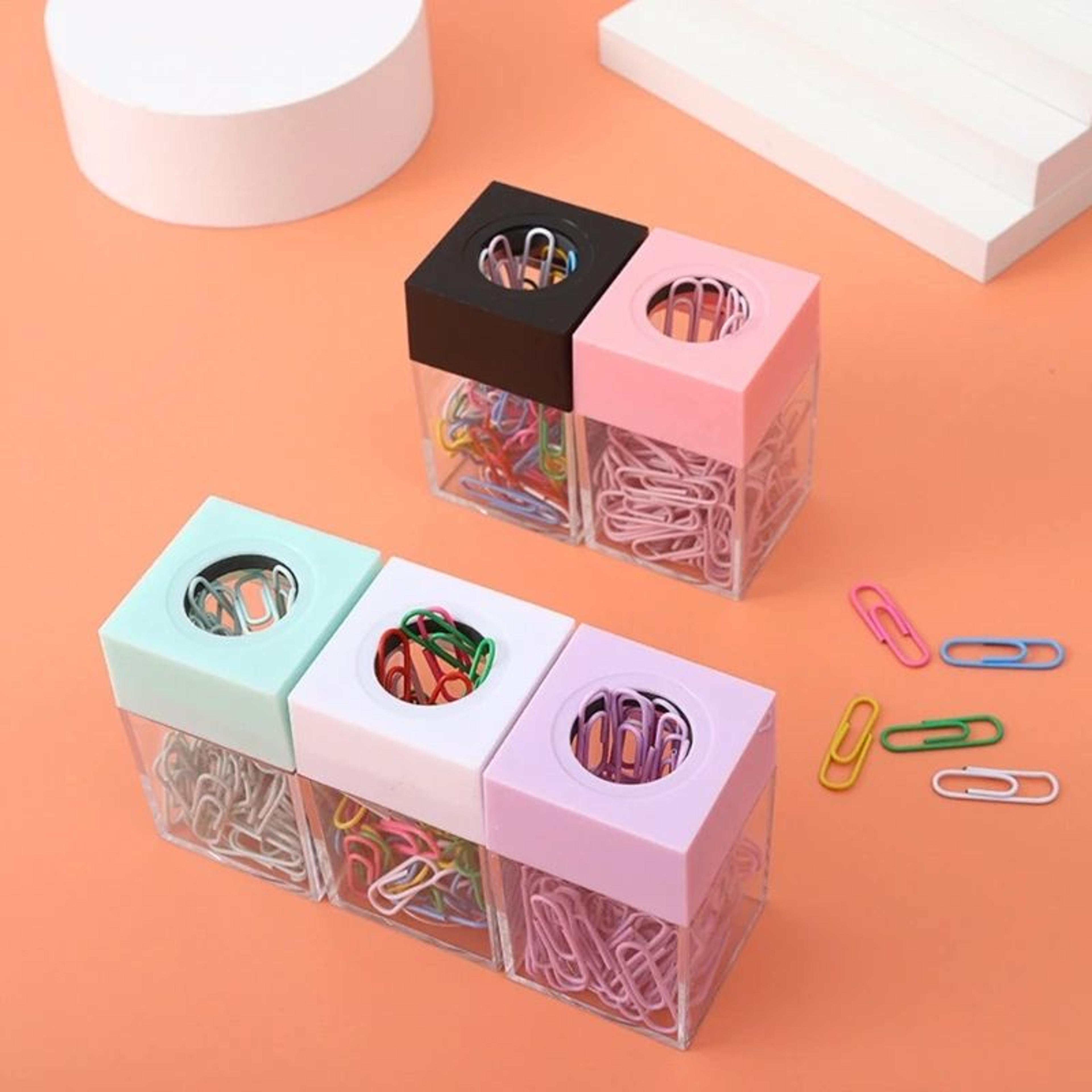 magnetic paper clip holder desk organizer