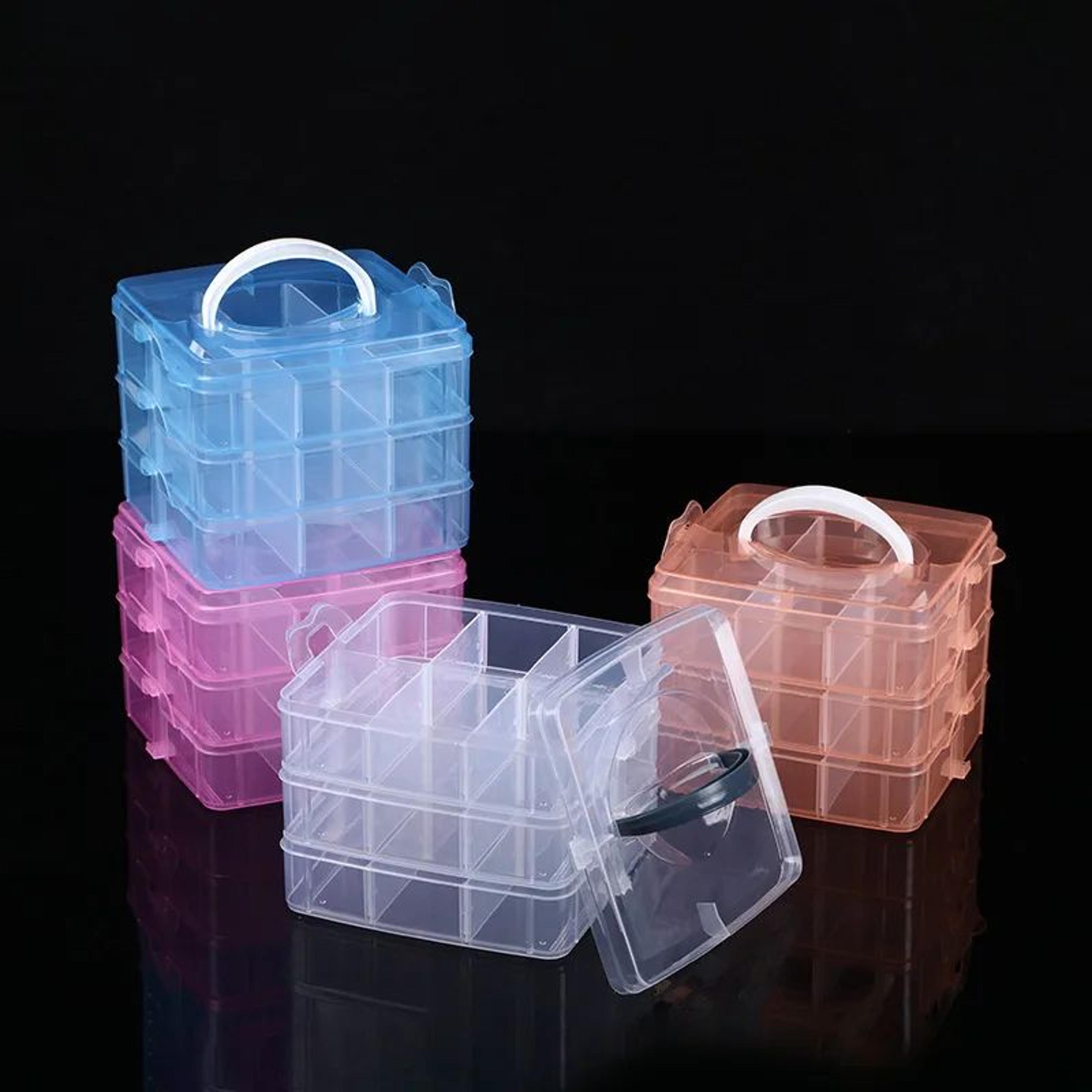 3 layer 18 grid portable storage organizer box