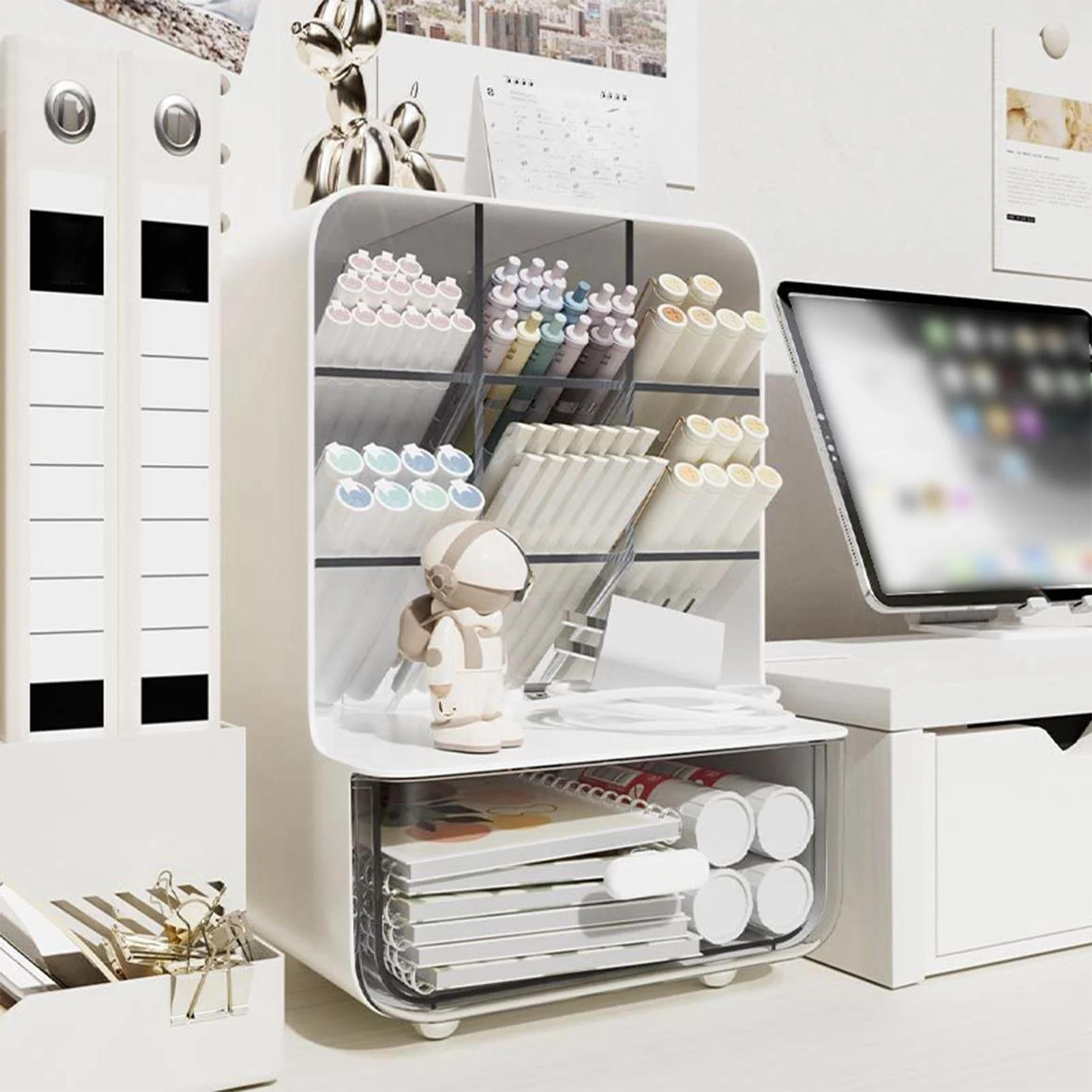 large capacity oblique desk pen holder