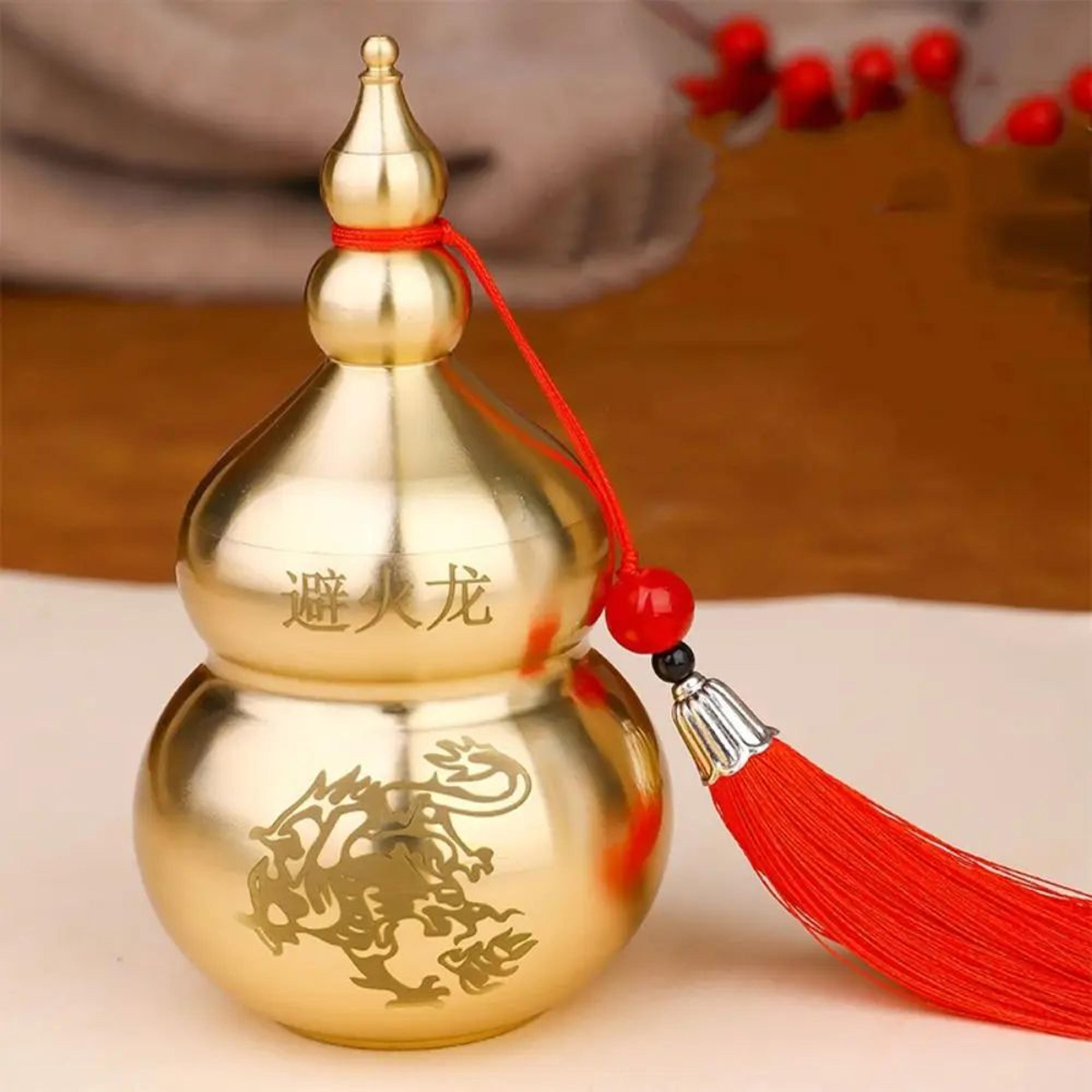 brass feng shui wu lou gourd statue