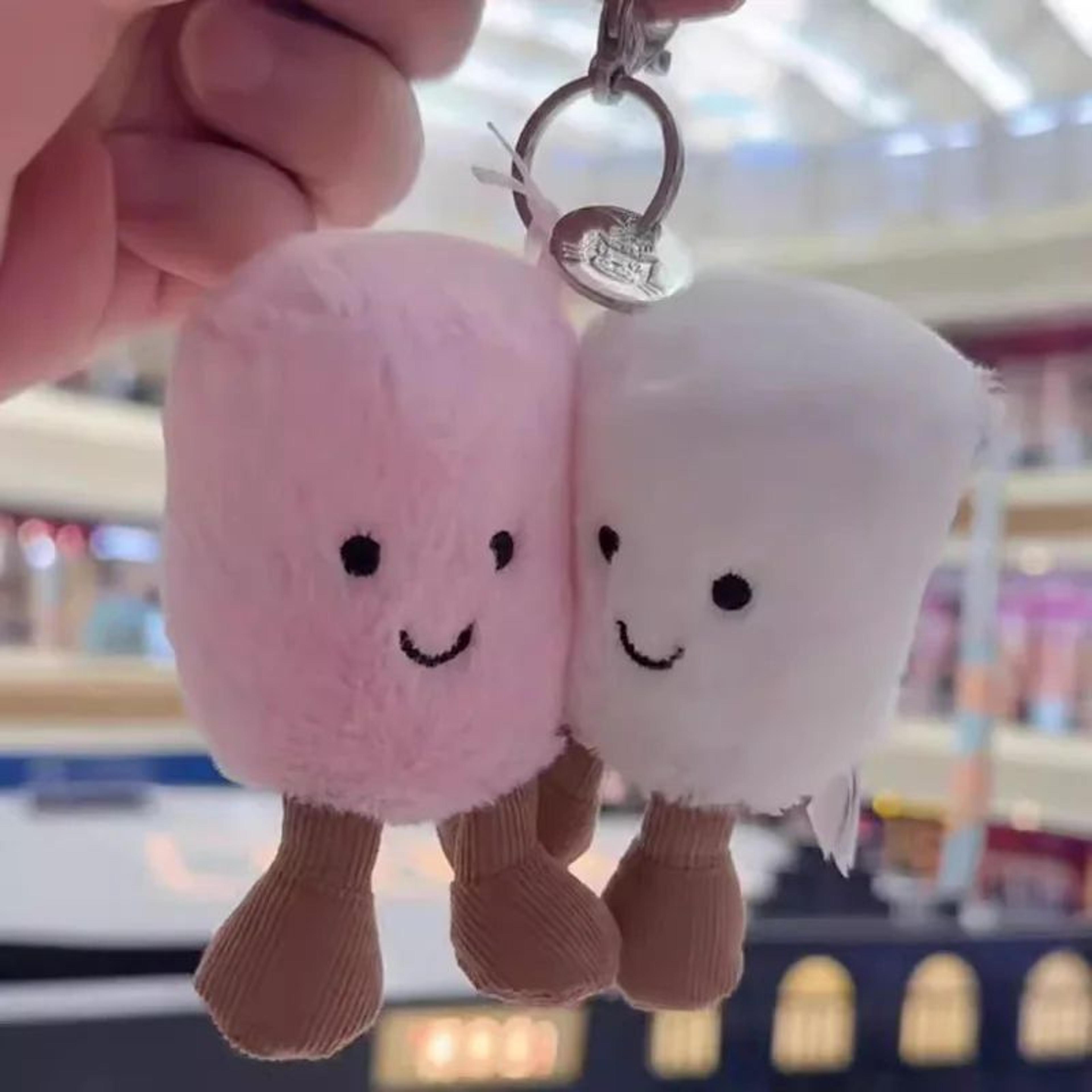 plush cotton cat two-tone keychain bag pendant